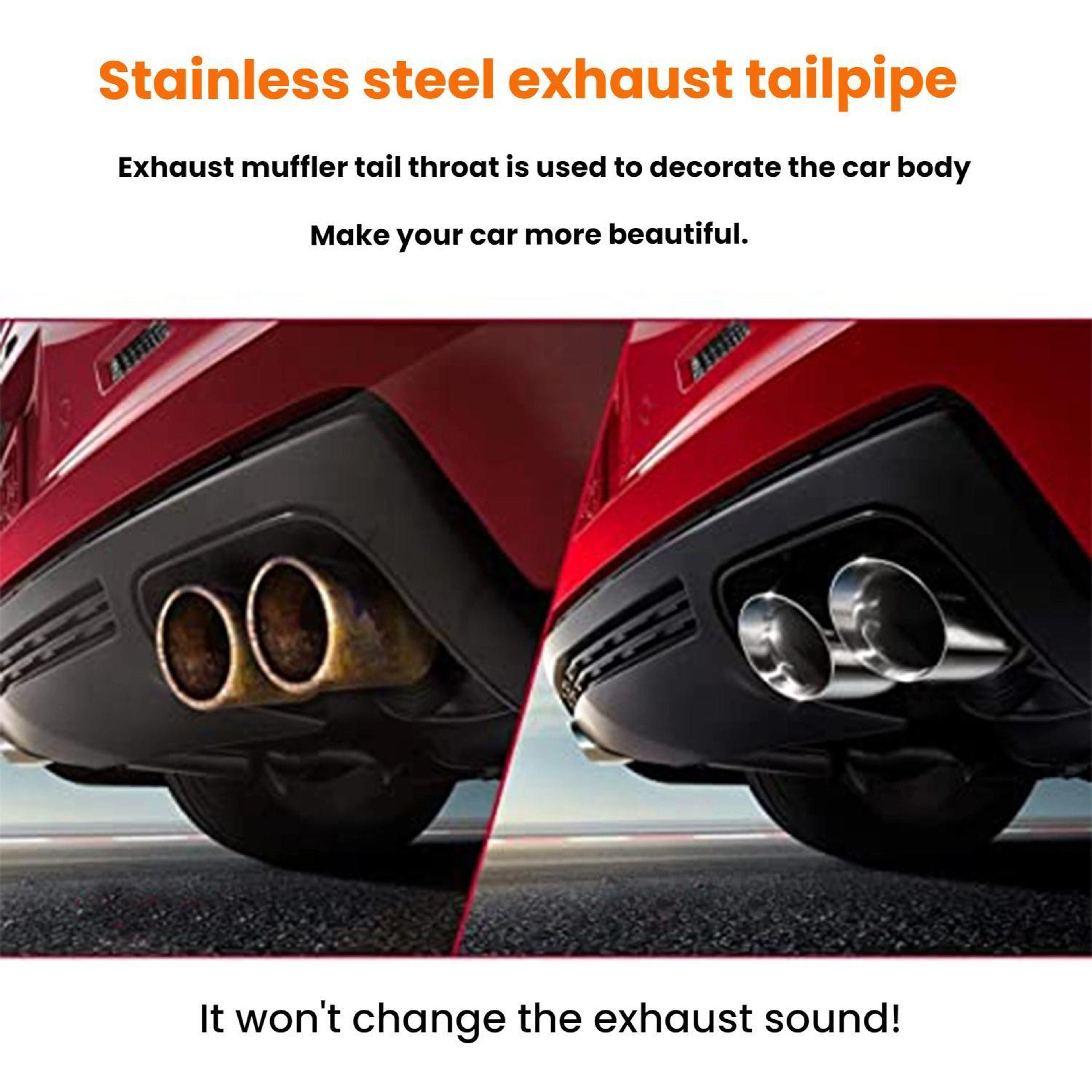Universal Stainless Steel Exhaust Tip Double Layer Muffler Tail Pipe For Cars 7