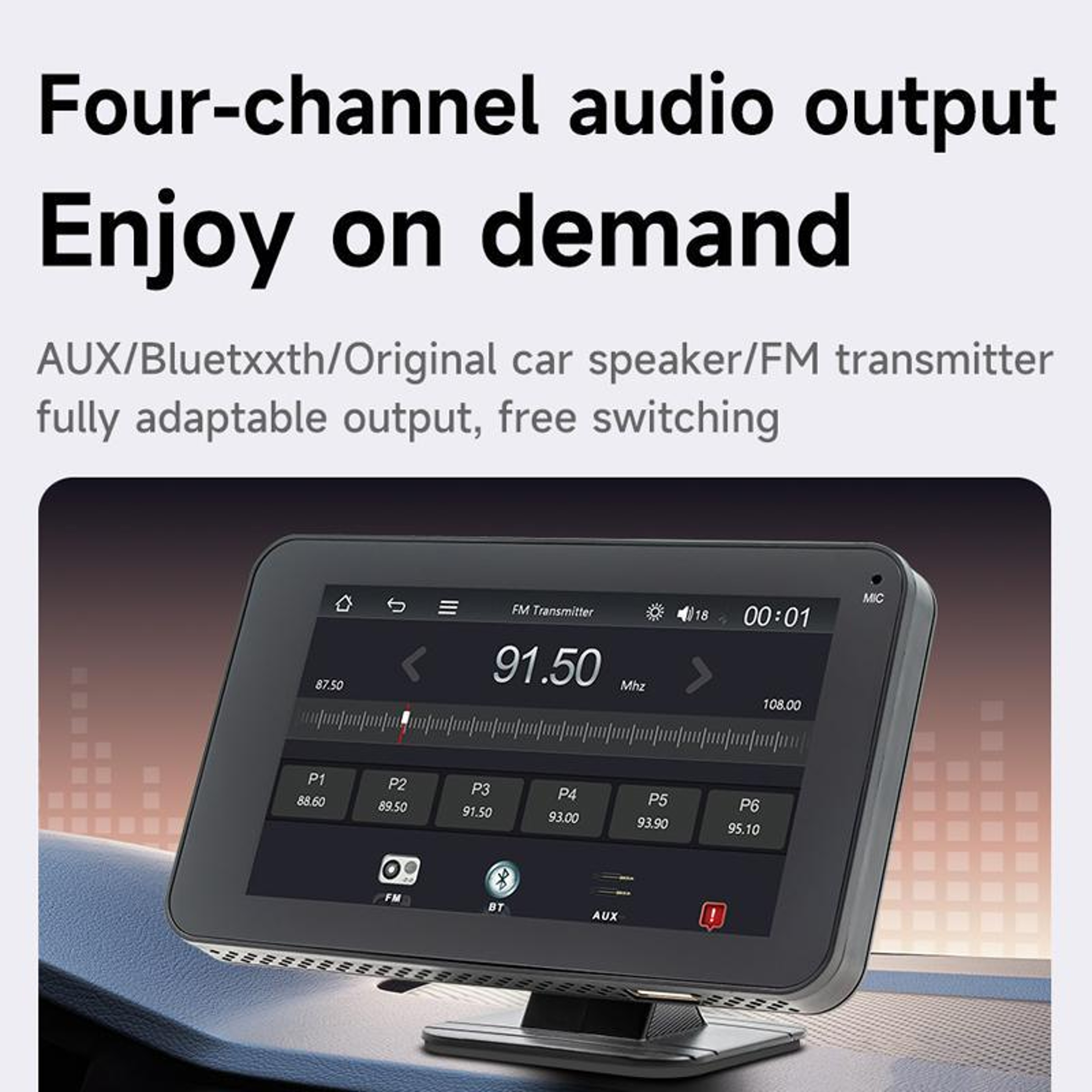 Portable Wireless CarPlay Screen with Android Auto Display Touchscreen MP5 Multimedia Player – view 4