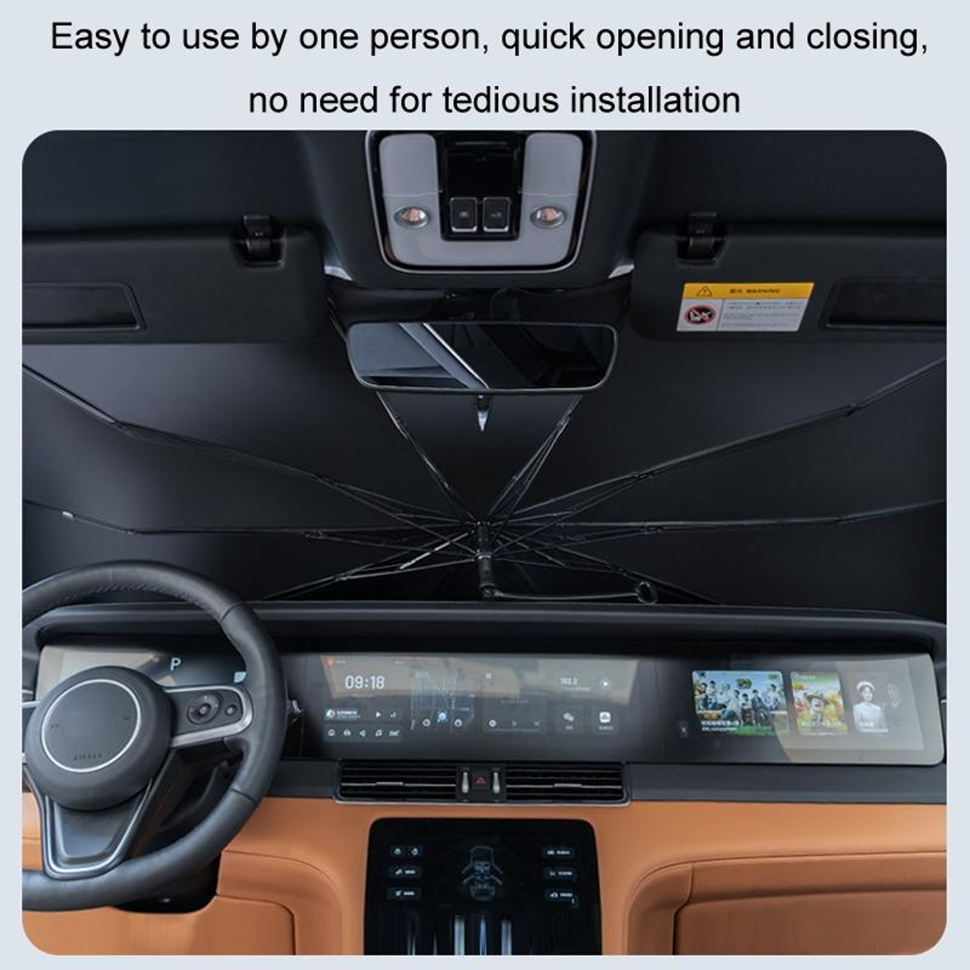 Titanium Car Windshield Sun Shade Umbrella Heat Insulation UV Protection Parasol 3