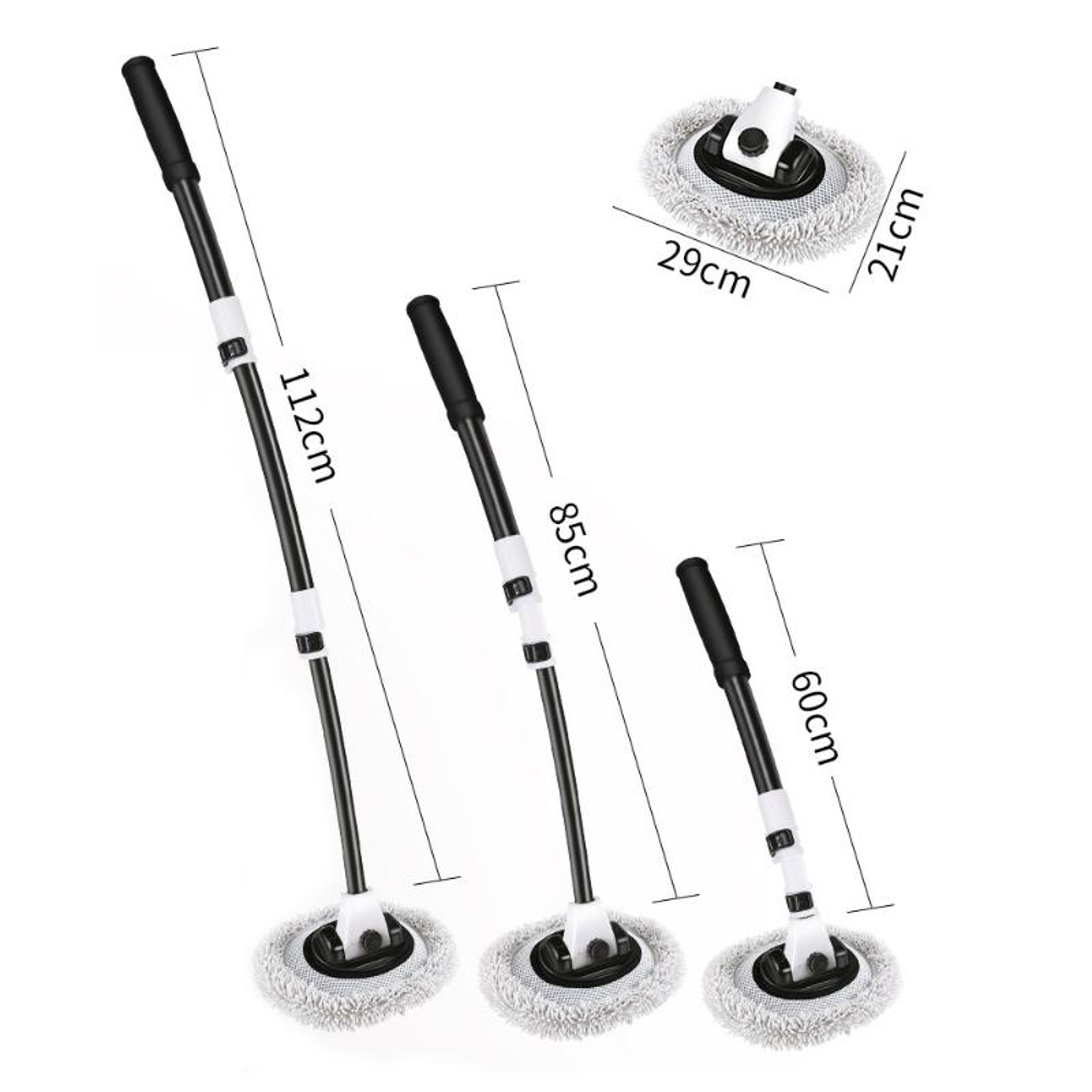 Telescopic Car Wash Mop With Soft Microfiber Replacement Head Long Handle Cleaning Brush 5