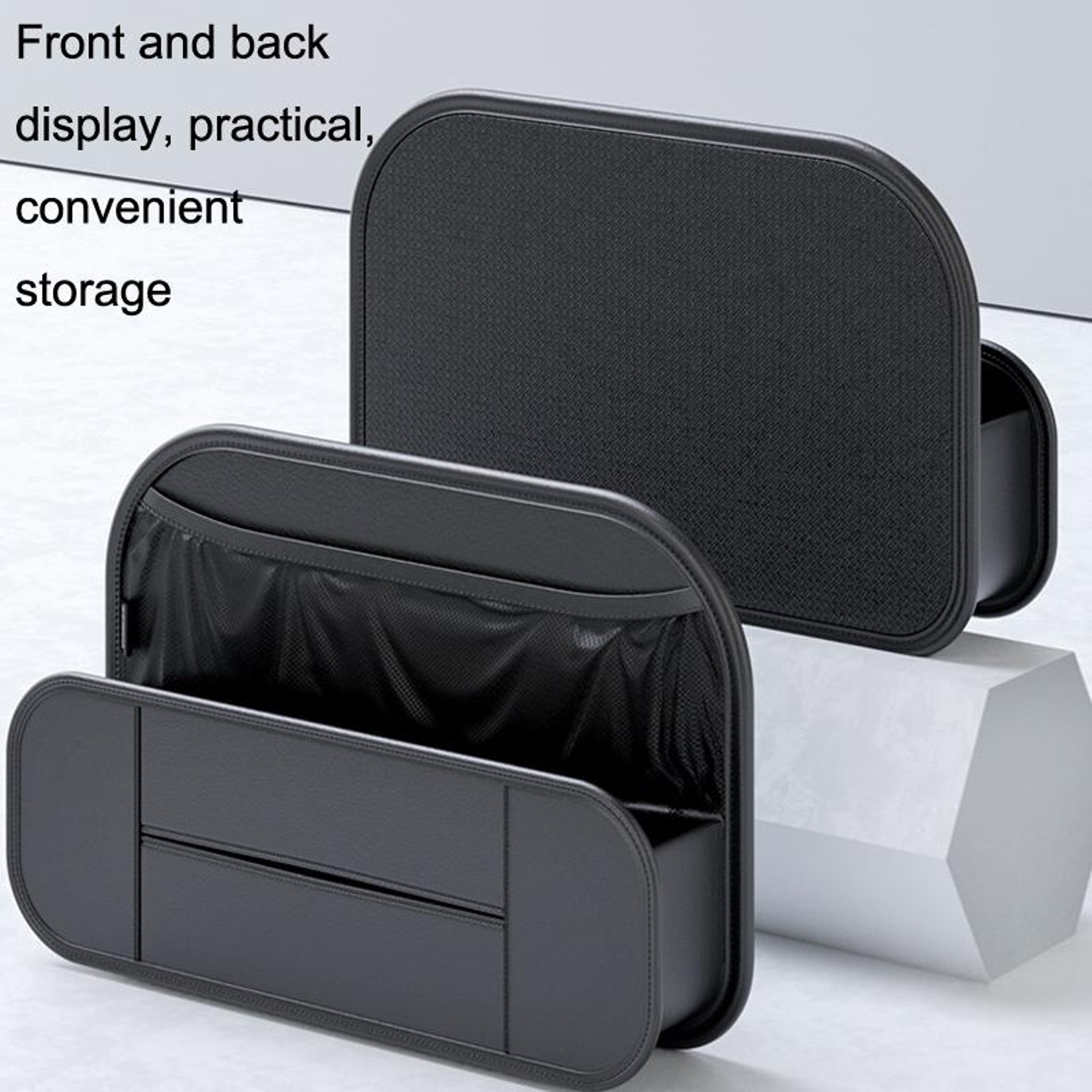 Leather Car Seat Back Organizer Storage Bag With Multi Pocket Car Seat Organizer 2