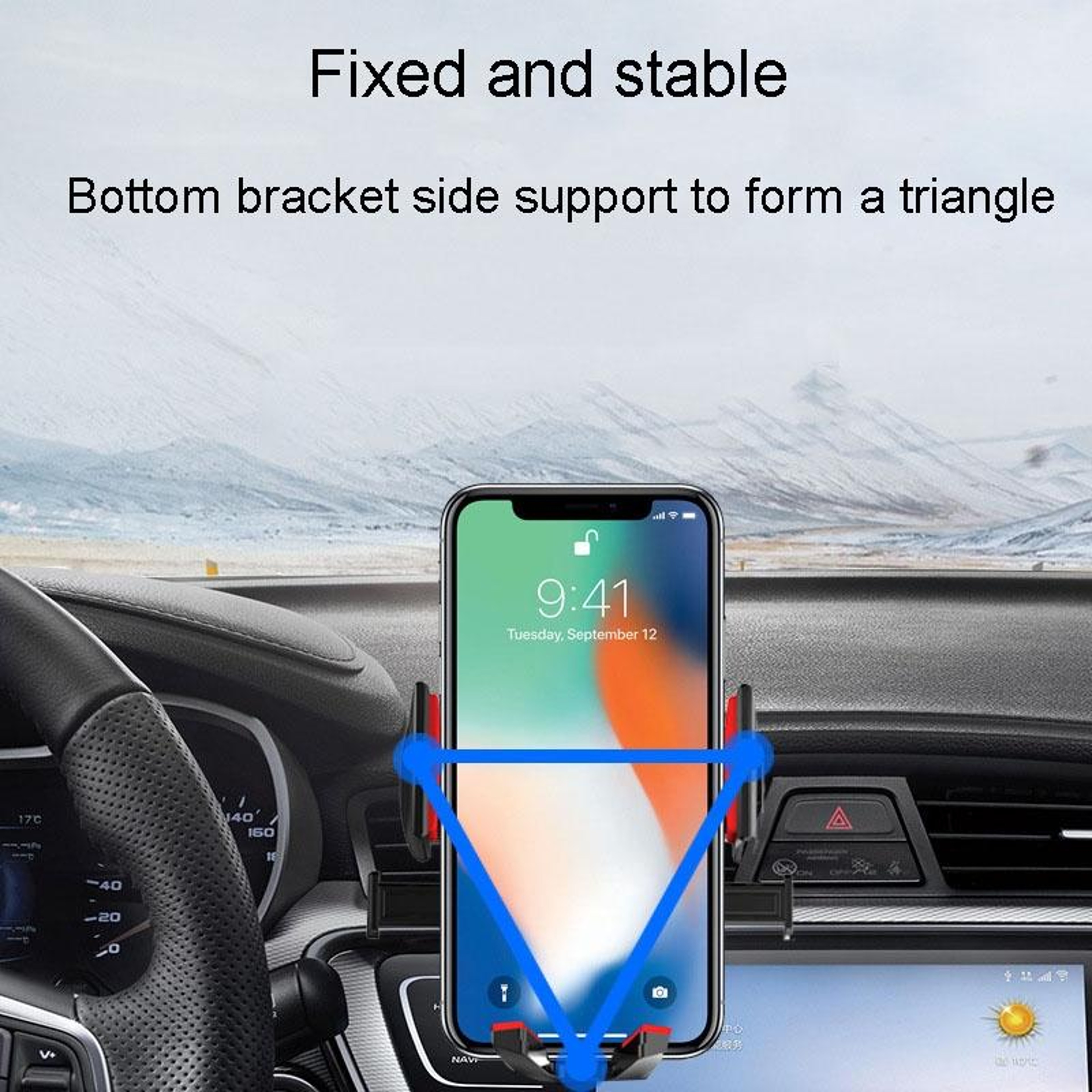 Universal Air Vent Car Phone Holder With Telescopic Arm Rotating Air Vent Phone Mount 7