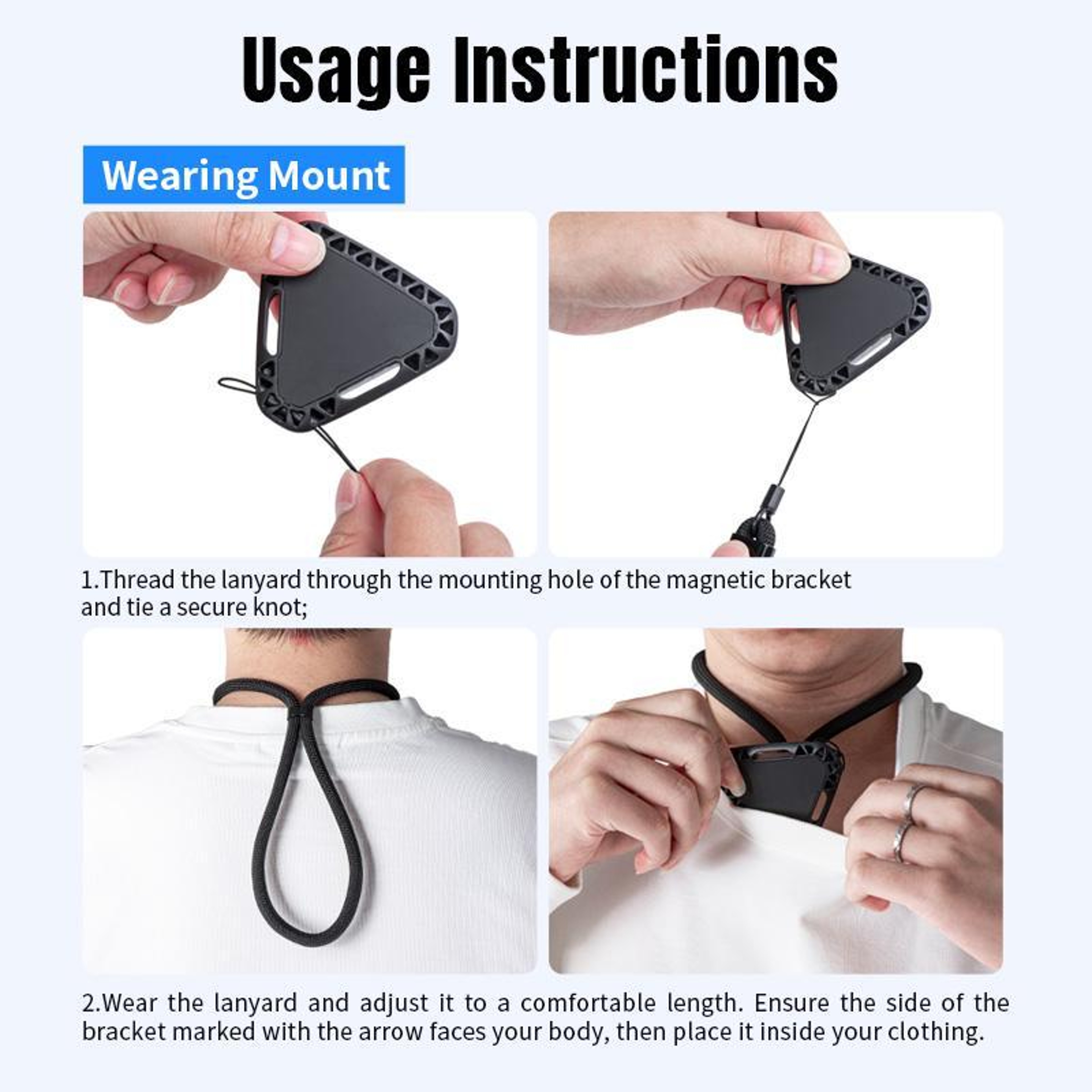 Magnetic Neck Mount For Action Camera POV Vlog Neck Strap Holder HandsFree Shooting 7