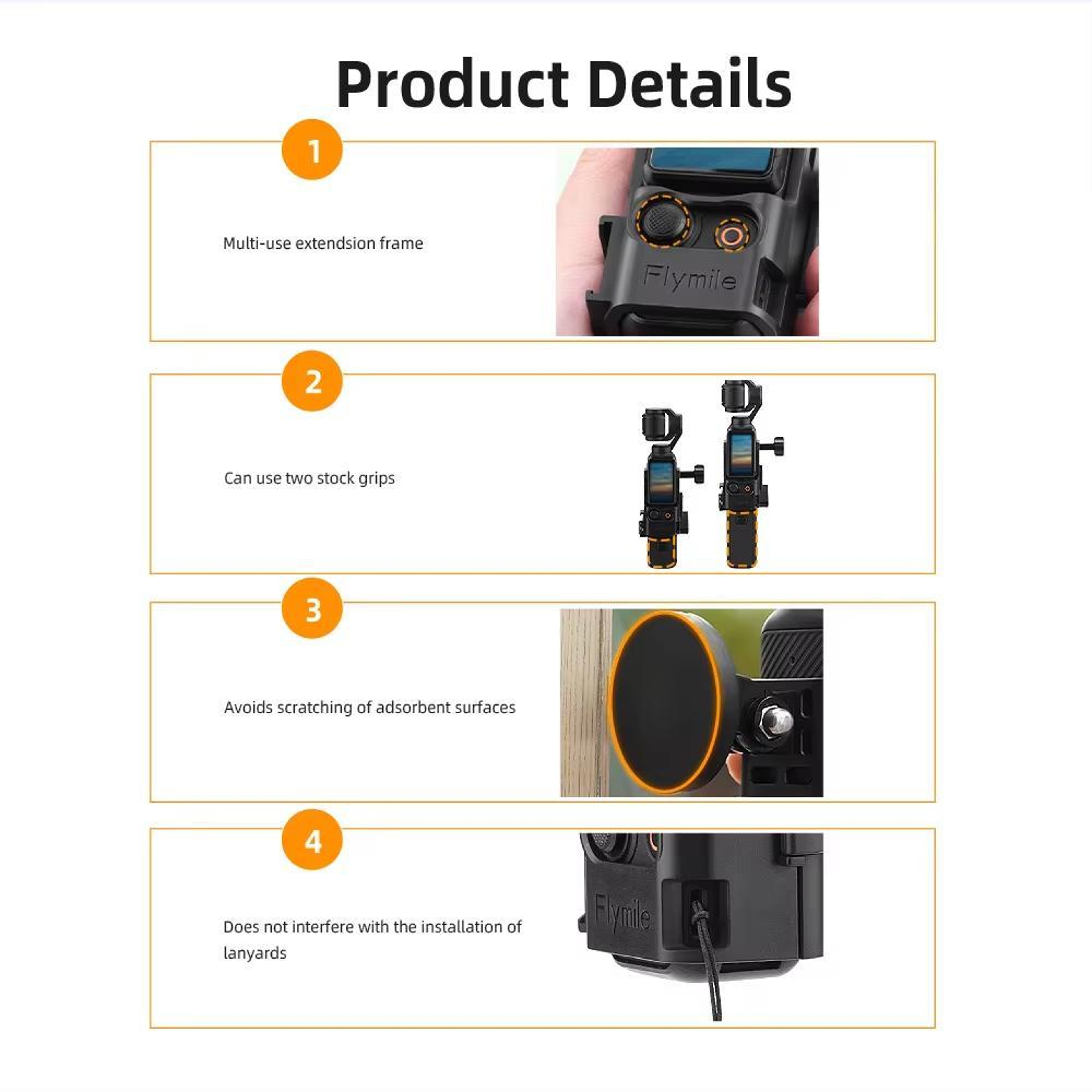 Flymile DJI Osmo Pocket Magnetic Mount Kit with Back Clip Adapter and Fixed Base Accessories – view 3