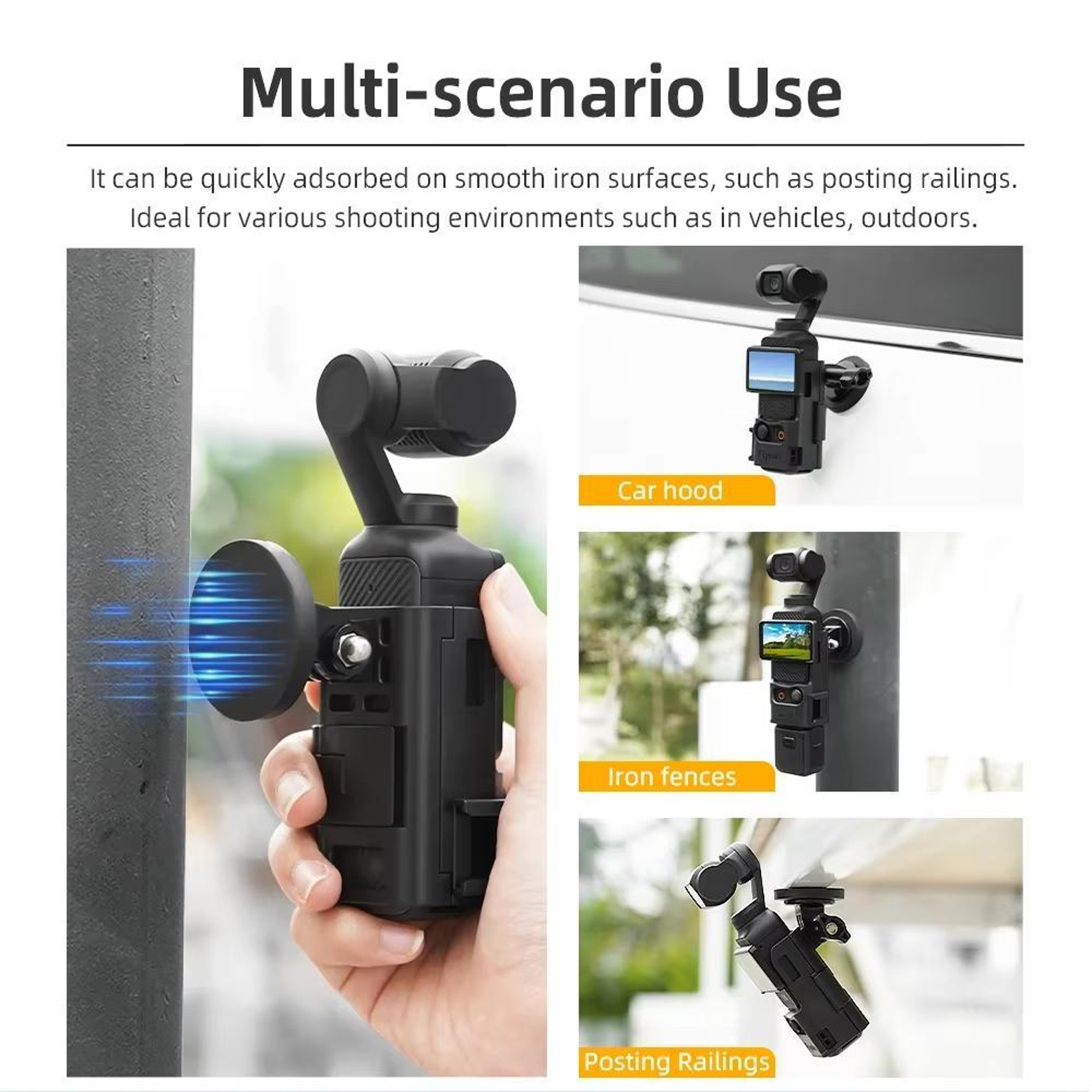Flymile DJI Osmo Pocket Magnetic Mount Kit with Back Clip Adapter and Fixed Base Accessories – view 12