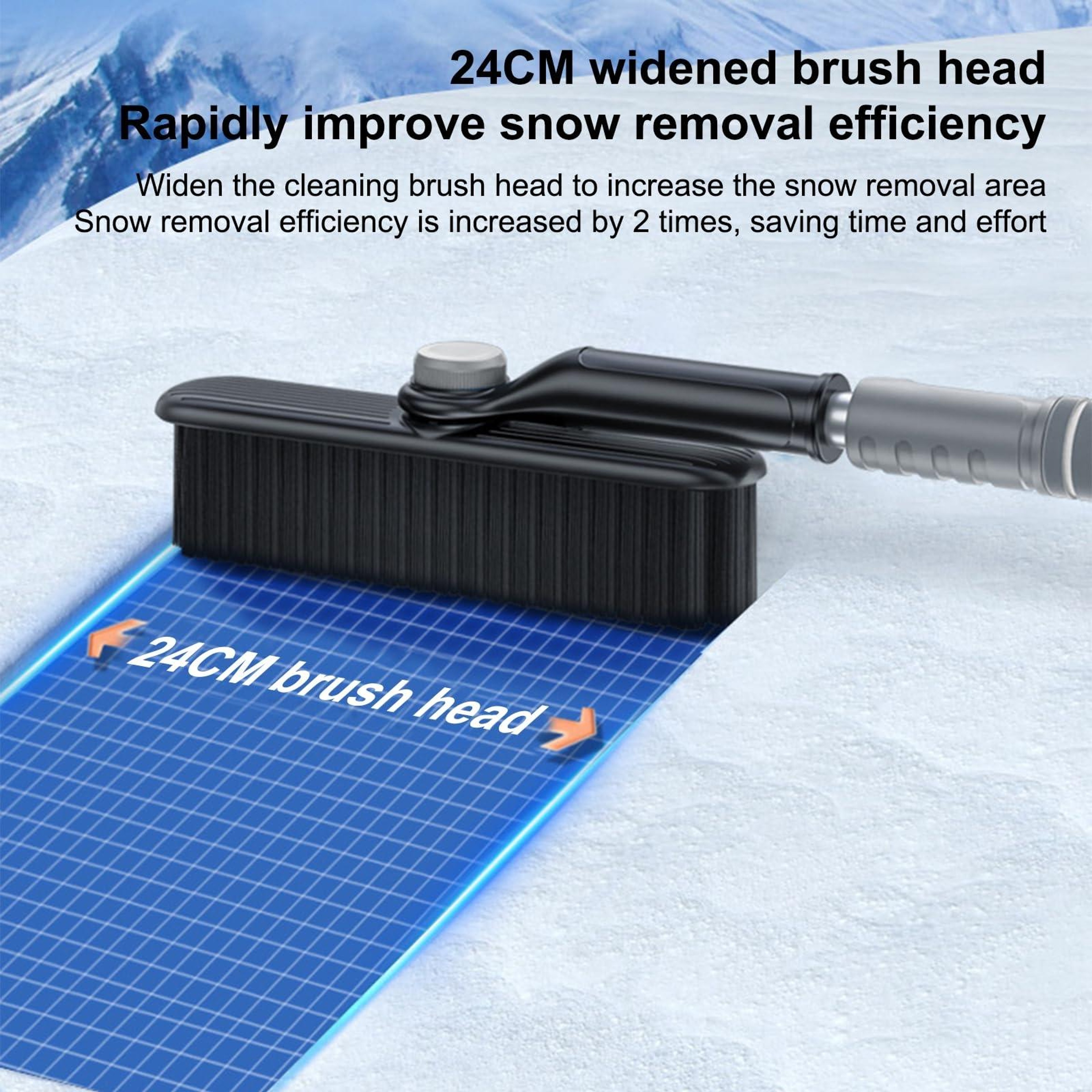 Extendable Car Snow Brush And Ice Scraper With Degree Rotating Head 2