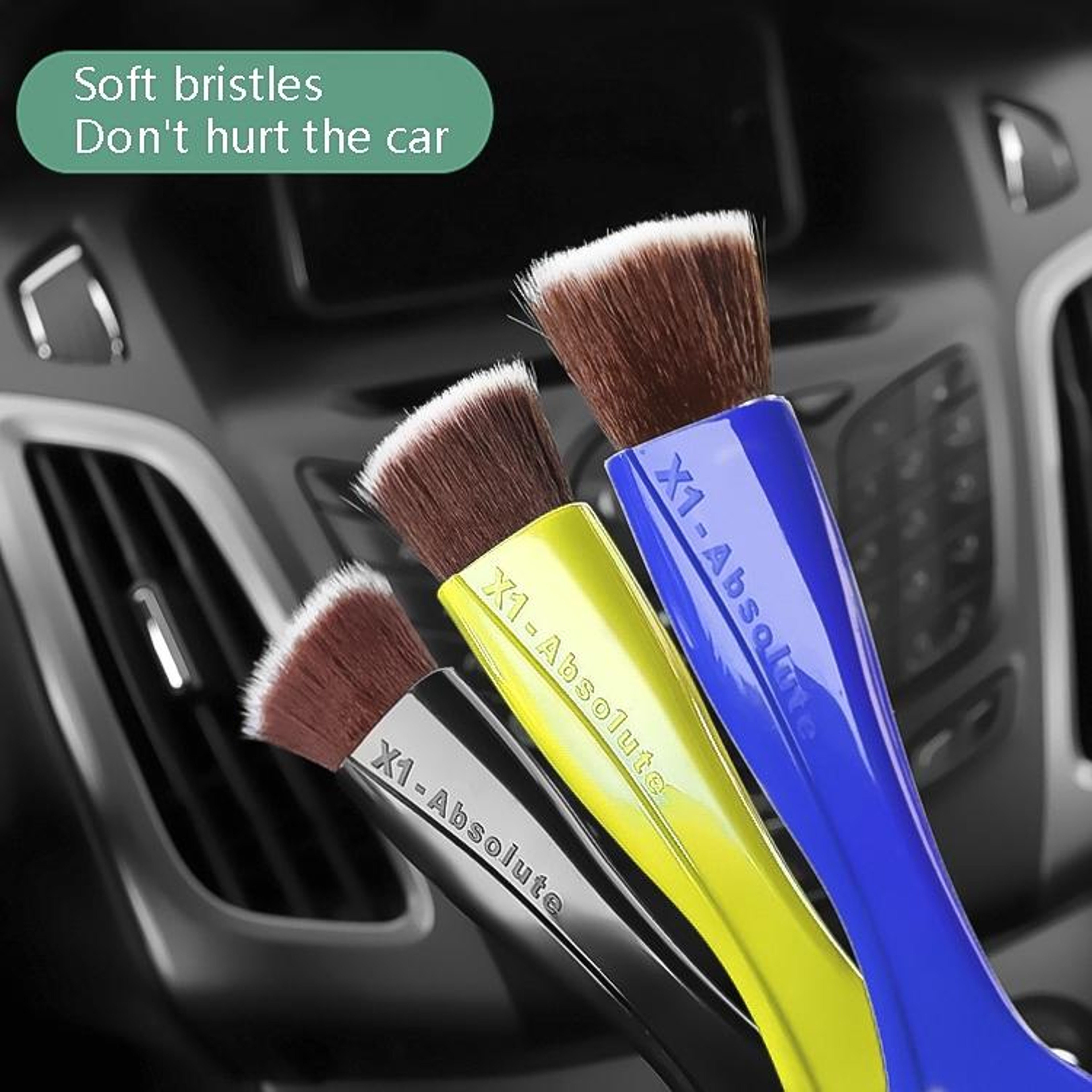 Car Vent Cleaning Brush Soft Bristle Car Interior Cleaning Brush For Air Vents Dashboard And Trim 3