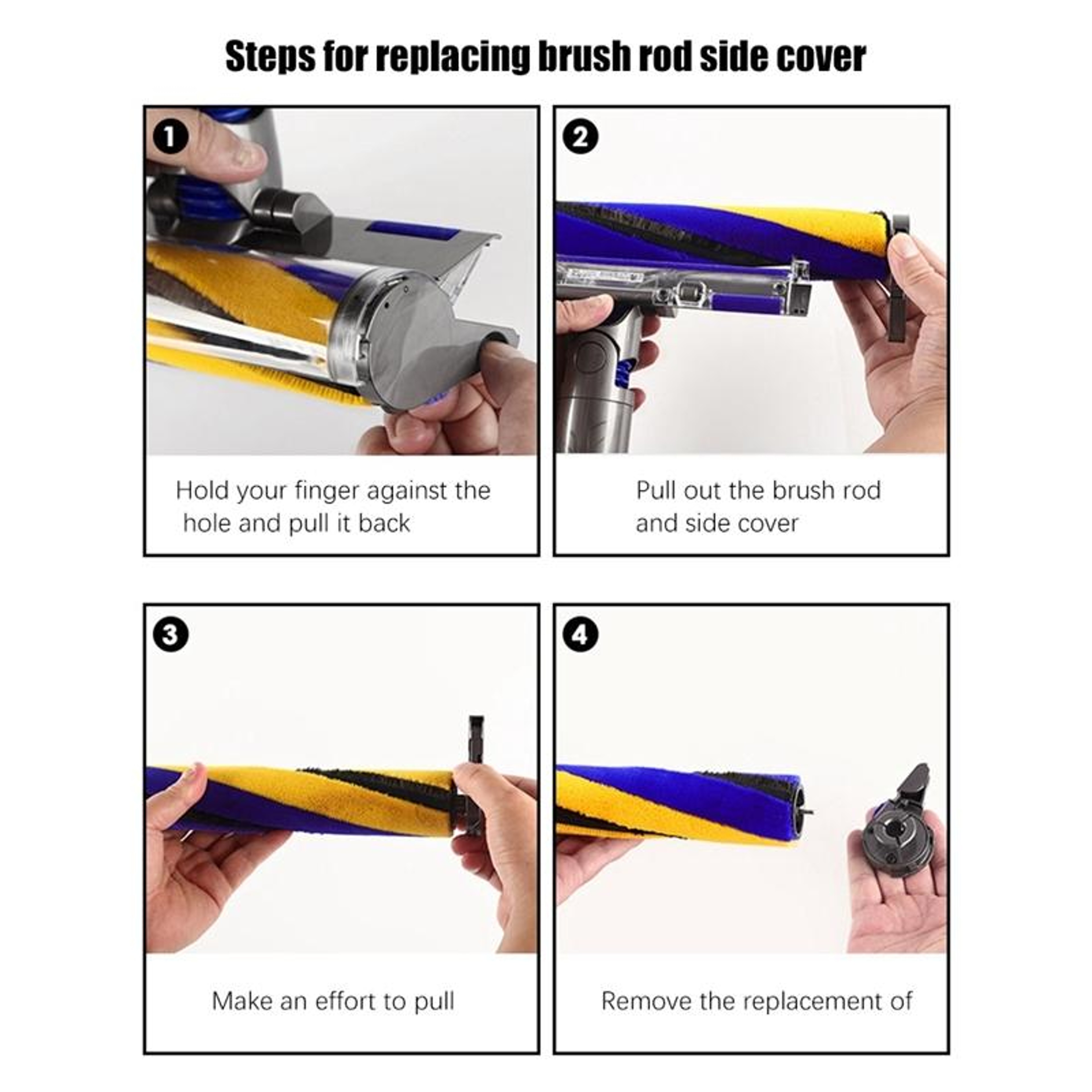 Slim Soft Velvet Brush Bar Replacement Roller For Smooth Hard Floor Cleaning 5