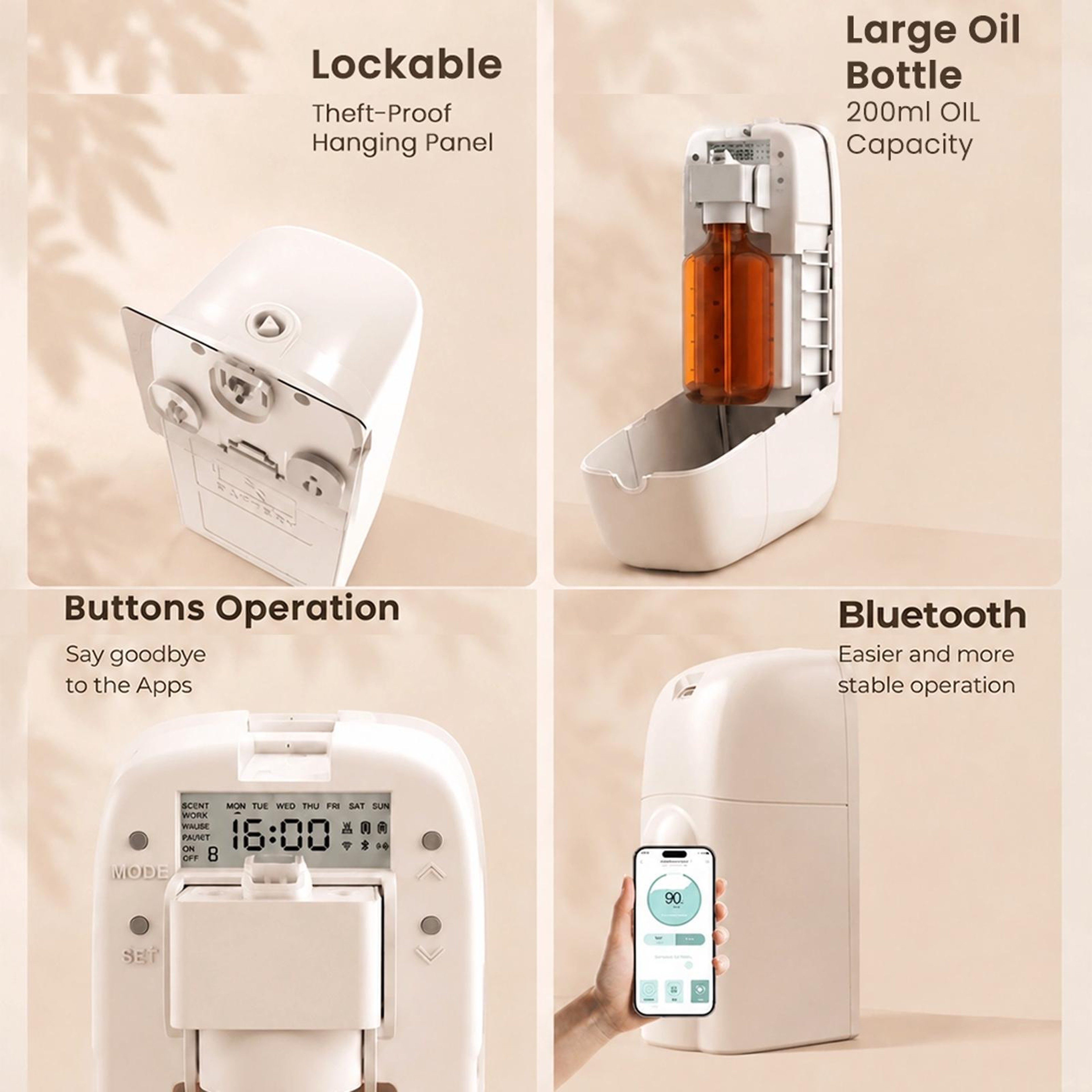 Smart Essential Oil Diffuser Automatic Aromatherapy Diffuser Air Scent Machine For Home Office 6