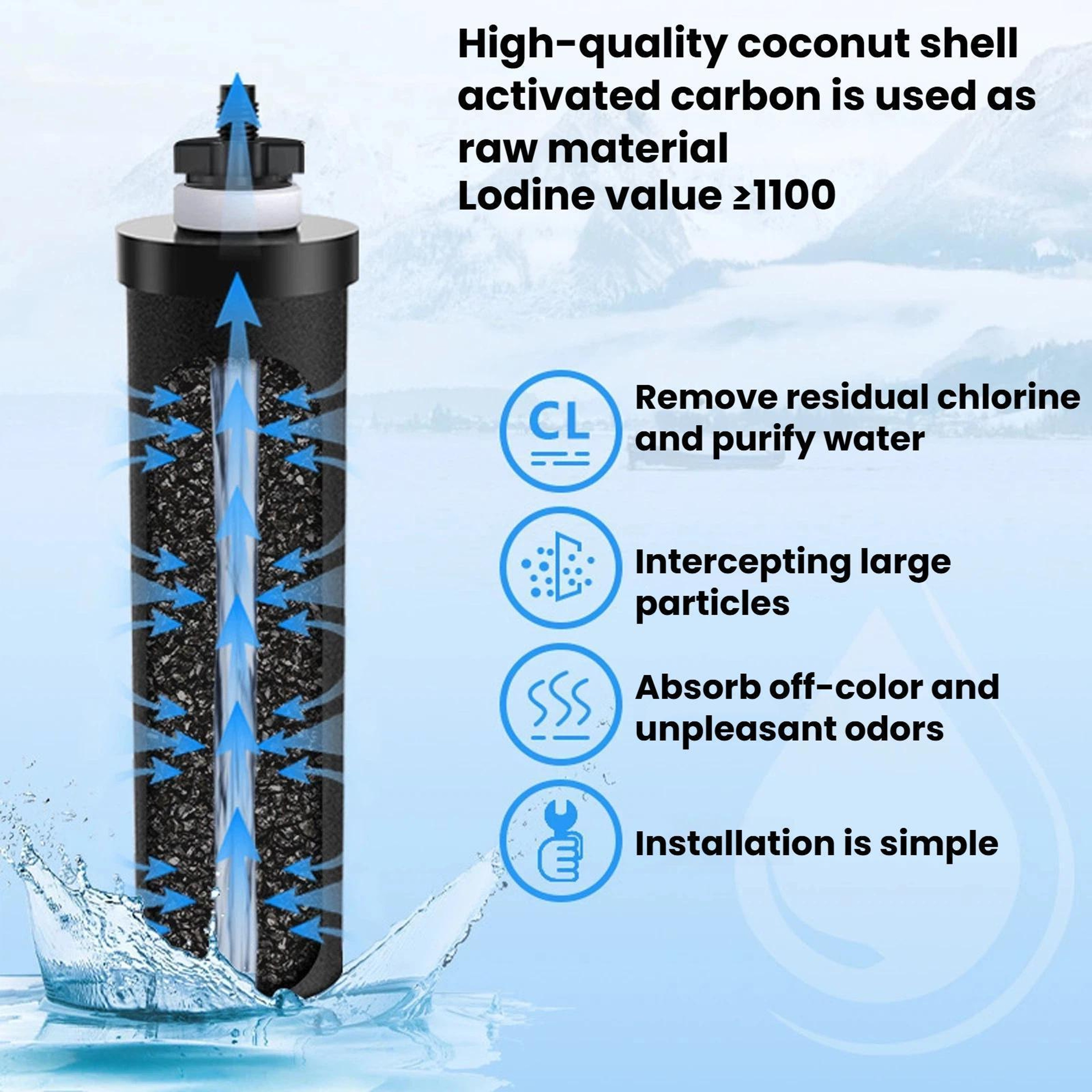 Berkey BB9 2 Water Filter Replacement Activated Carbon Purifier Element – view 5