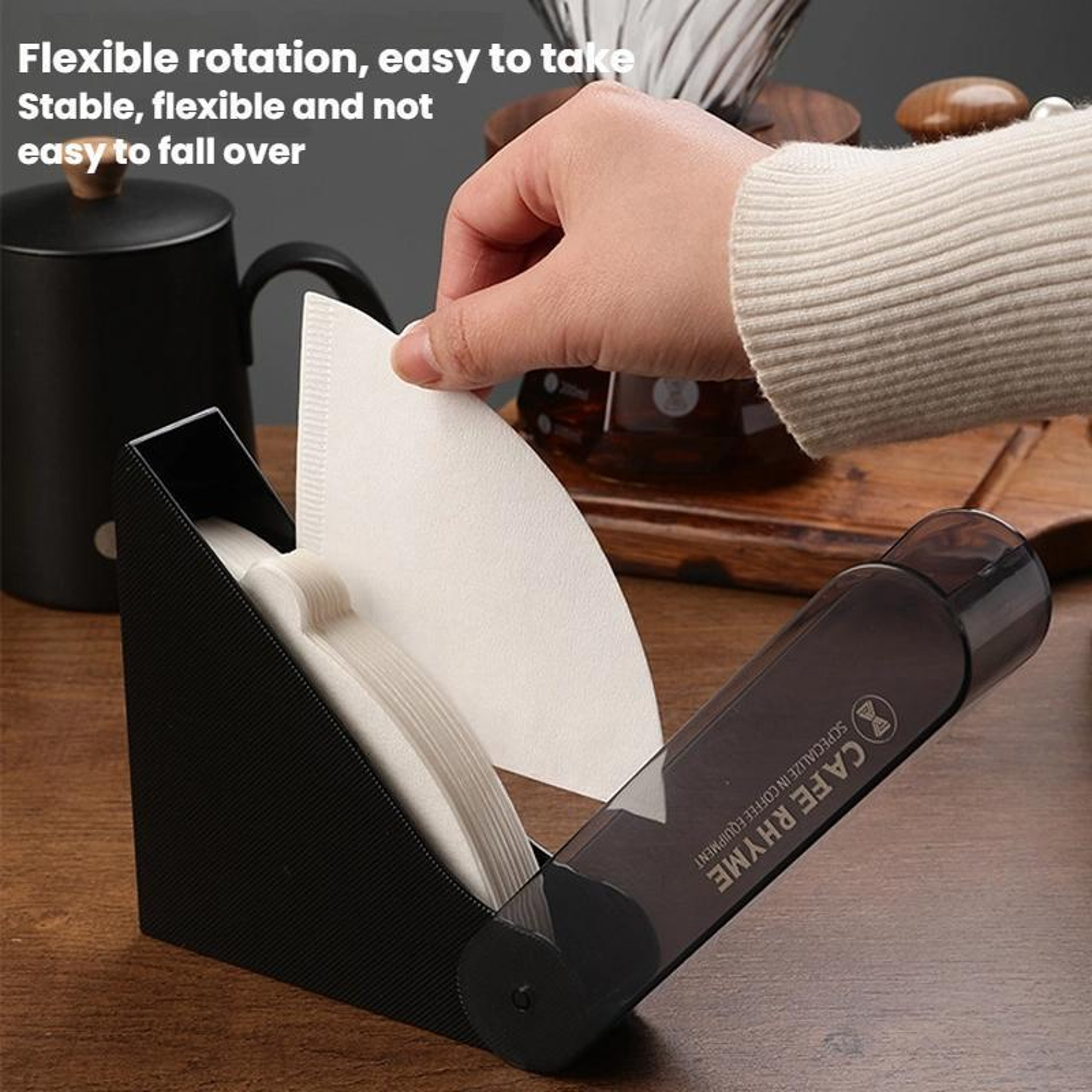 CAFE RHYME Coffee Filter Holder Dustproof Coffee Filter Storage Box with Lid for Up to Filters – view 5