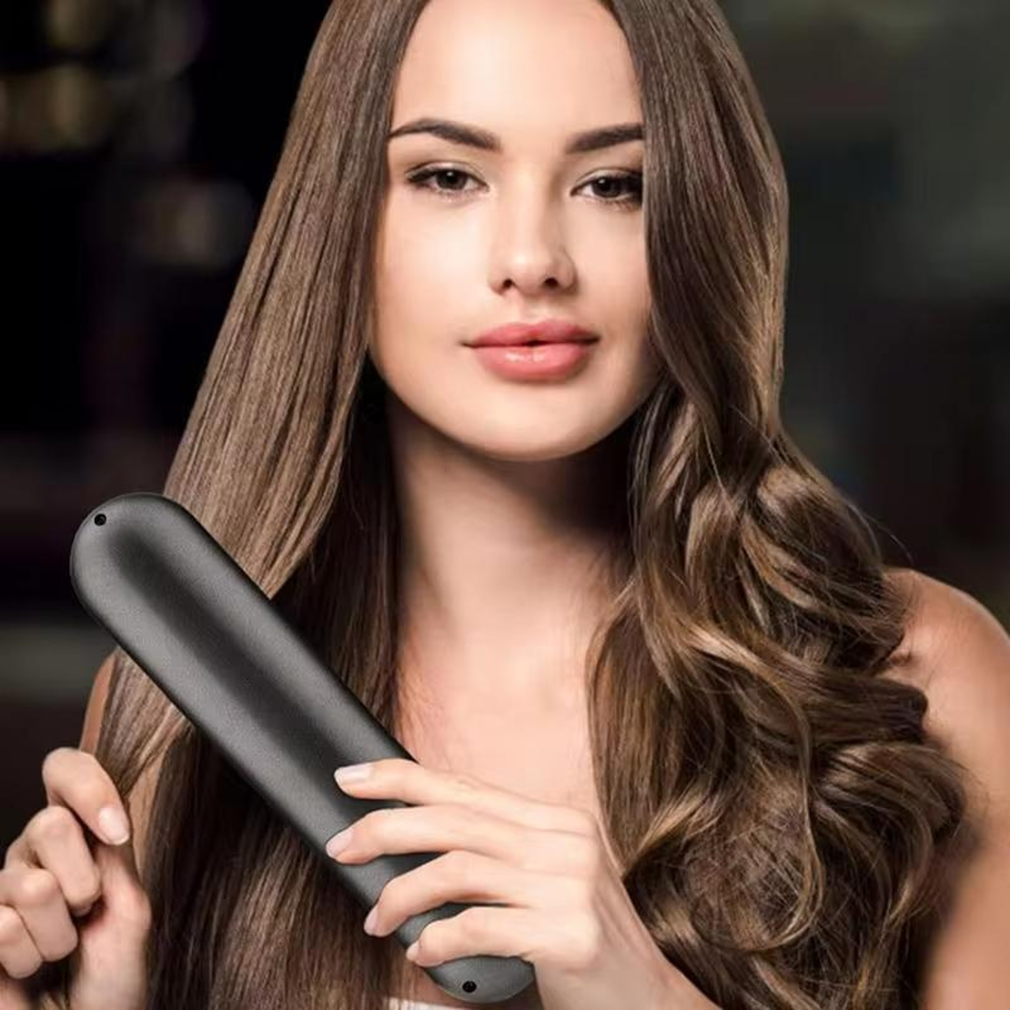 Portable Wireless Hair Straightening Comb USB Rechargeable Hair Straightener Brush And Curler 2