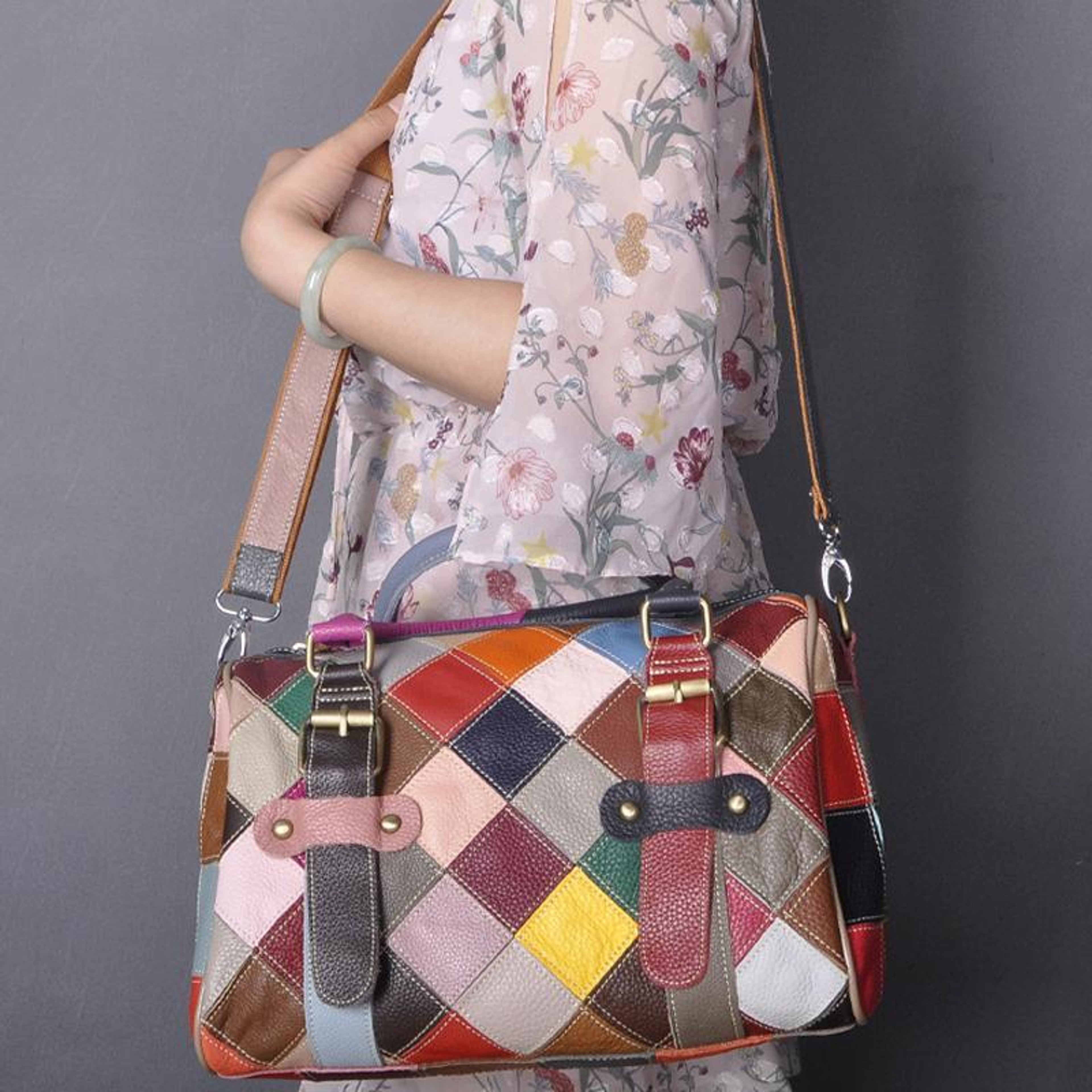Patchwork Handbag Large Capacity Leather Shoulder Tote Bag for Women – view 7