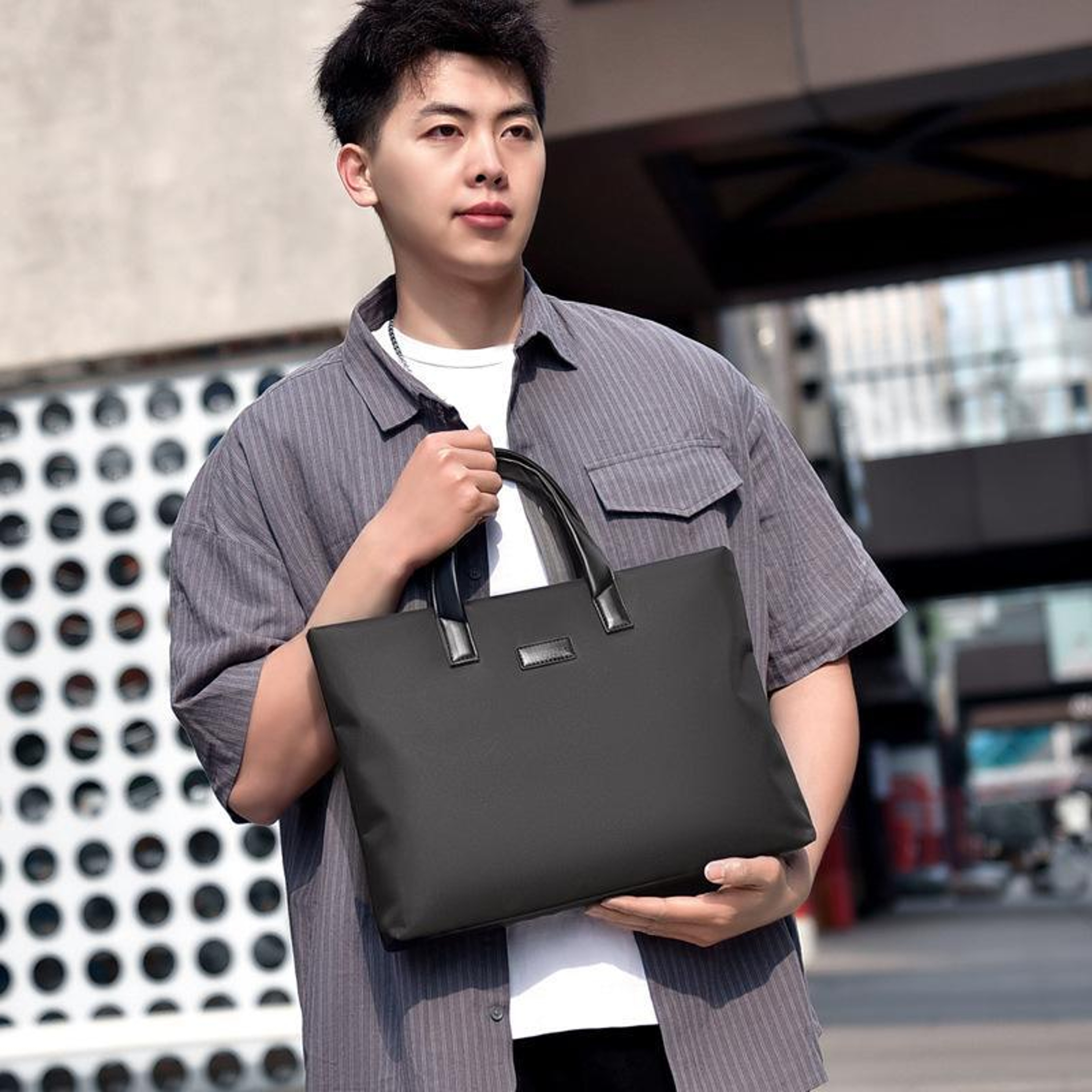 Mens Business Briefcase Multi Pocket Laptop Briefcase for Office and Travel – view 5
