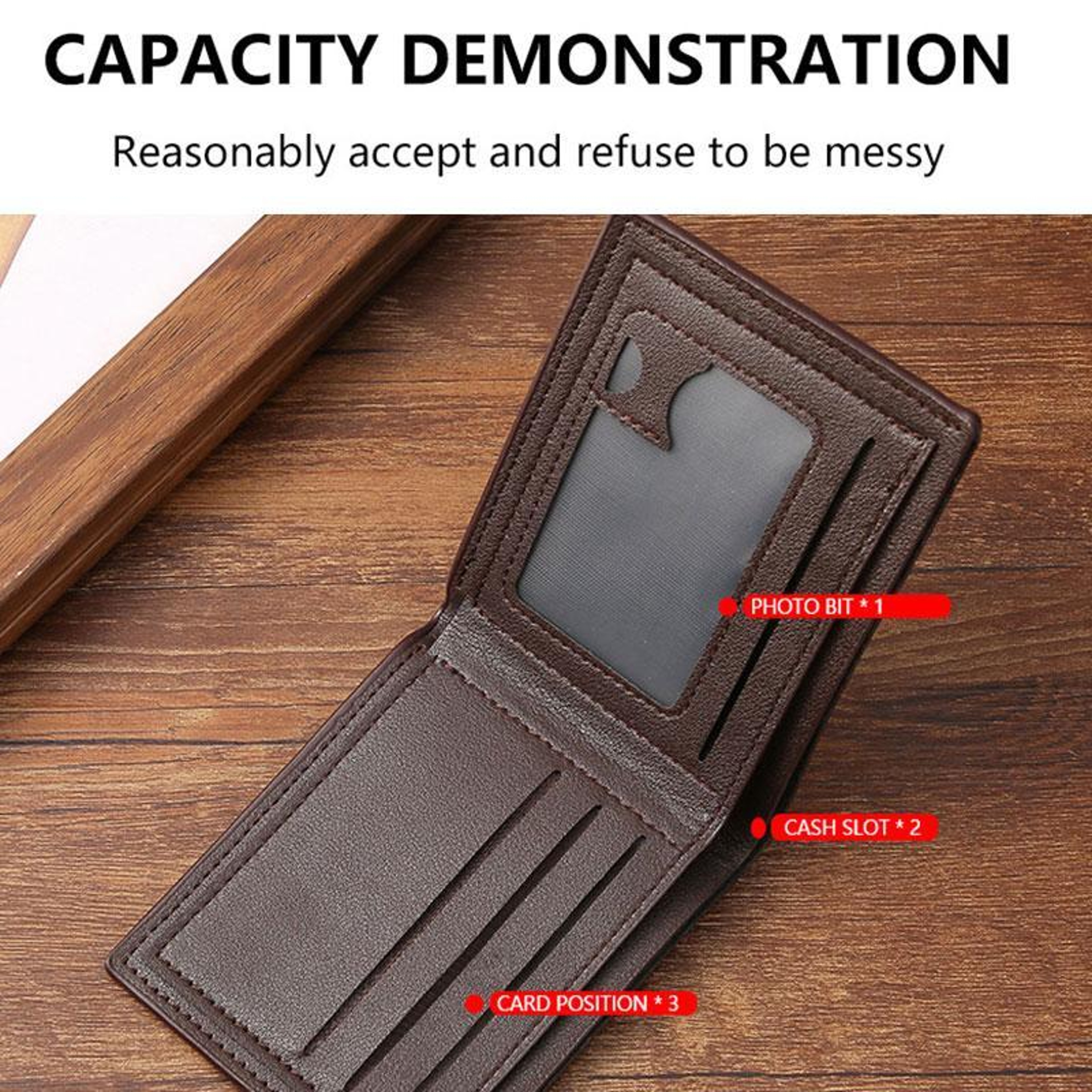 Geometric PU Leather Wallet for Men Slim Short Bifold Wallet with Stylish Pattern – view 9