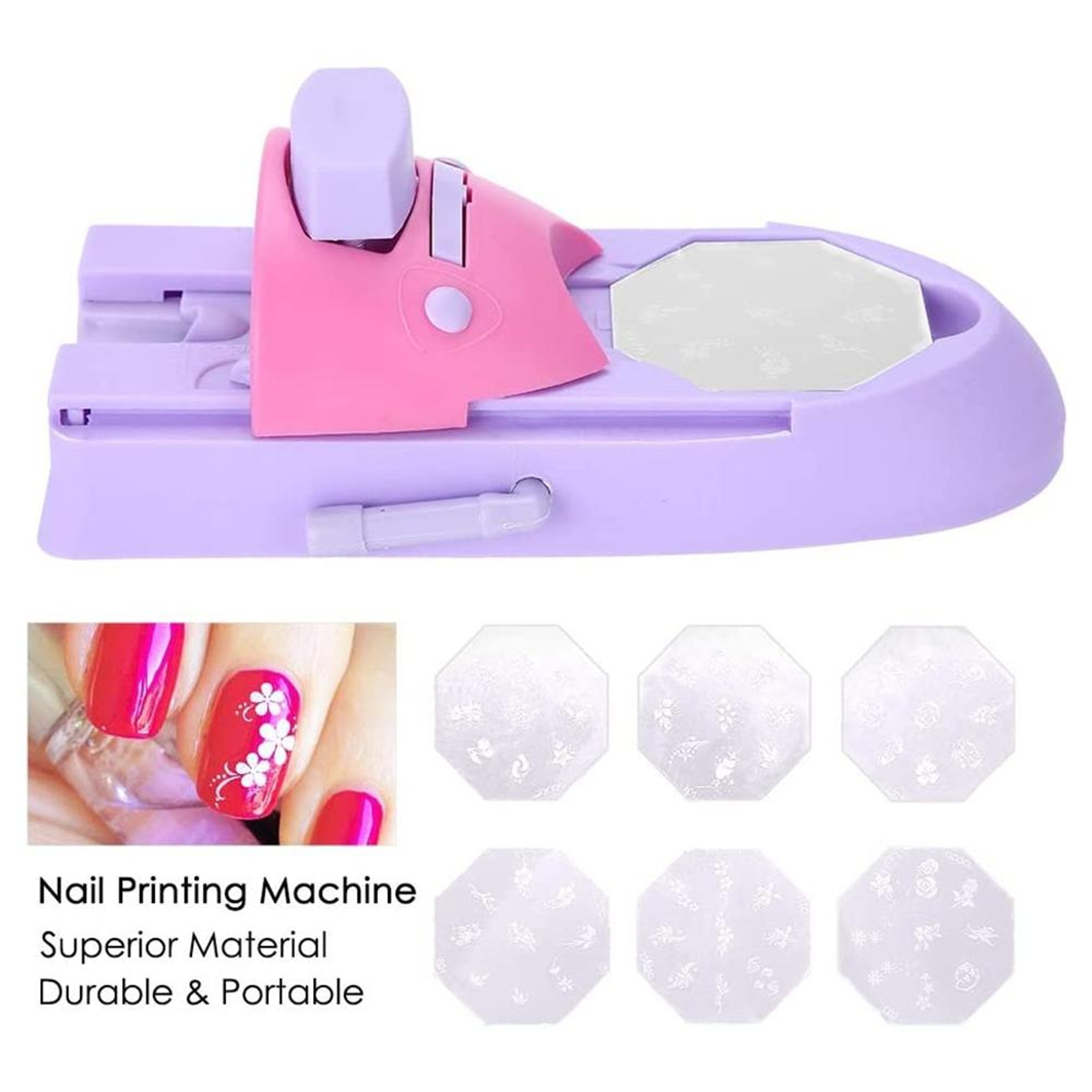DIY Nail Art Printing Stamp Machine Kit for Salon Quality Nail Stamping Designs – view 6