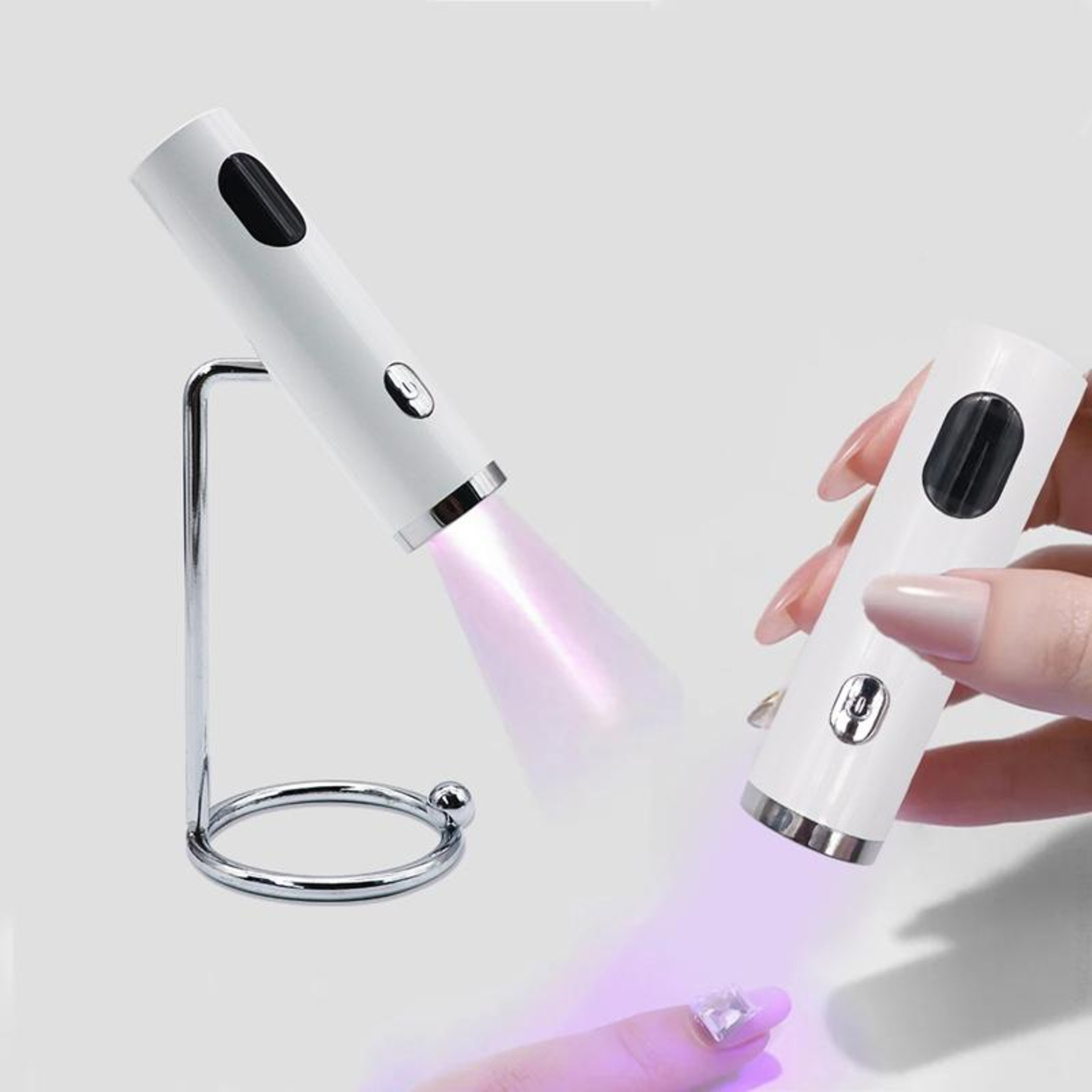Mini UV Nail Lamp Portable Gel Nail Curing Lamp With Stand Silicone Stamper And Fast UV Nail Dryer 1