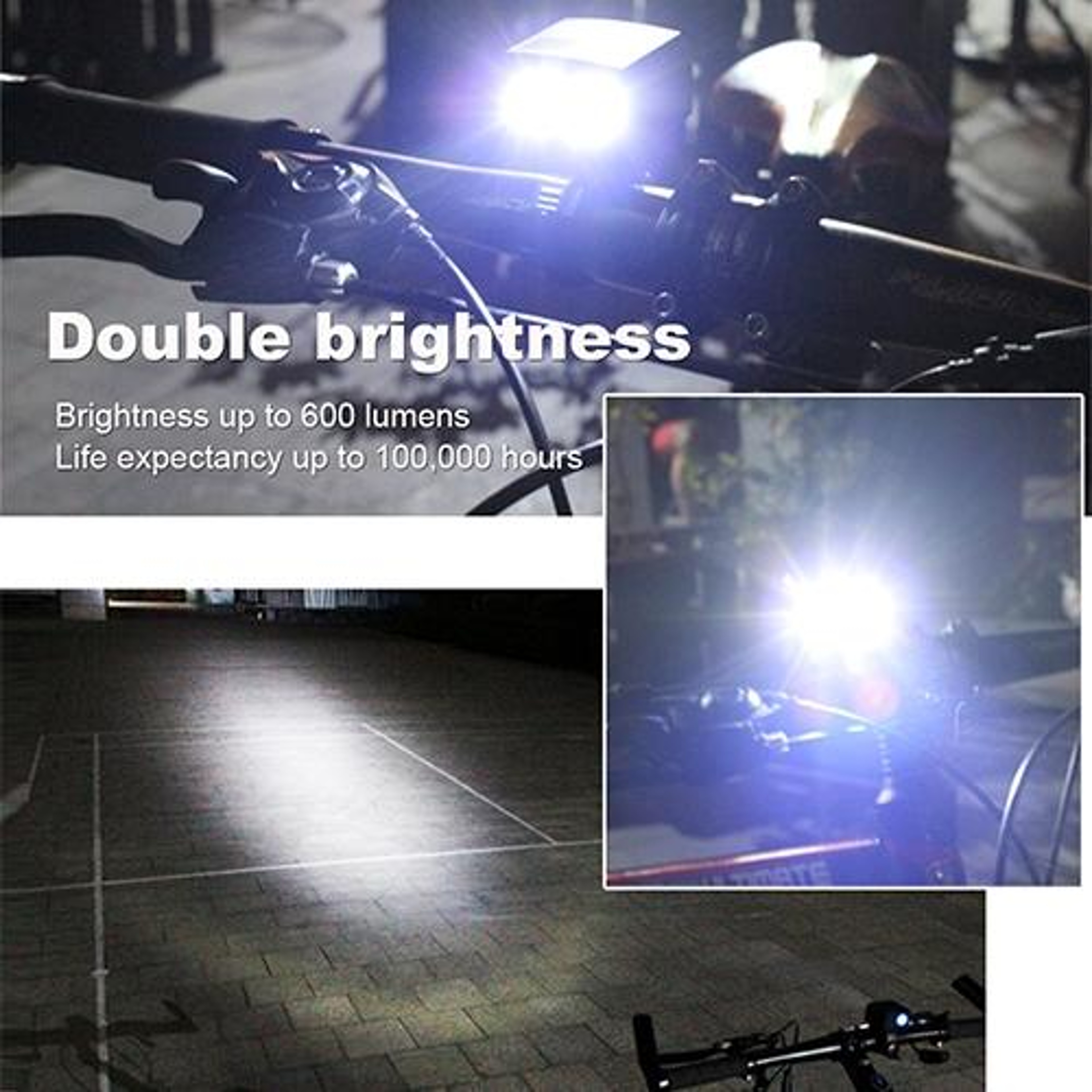 USB Rechargeable LED Bike Headlight Bicycle Front Light With Lighting Modes 7