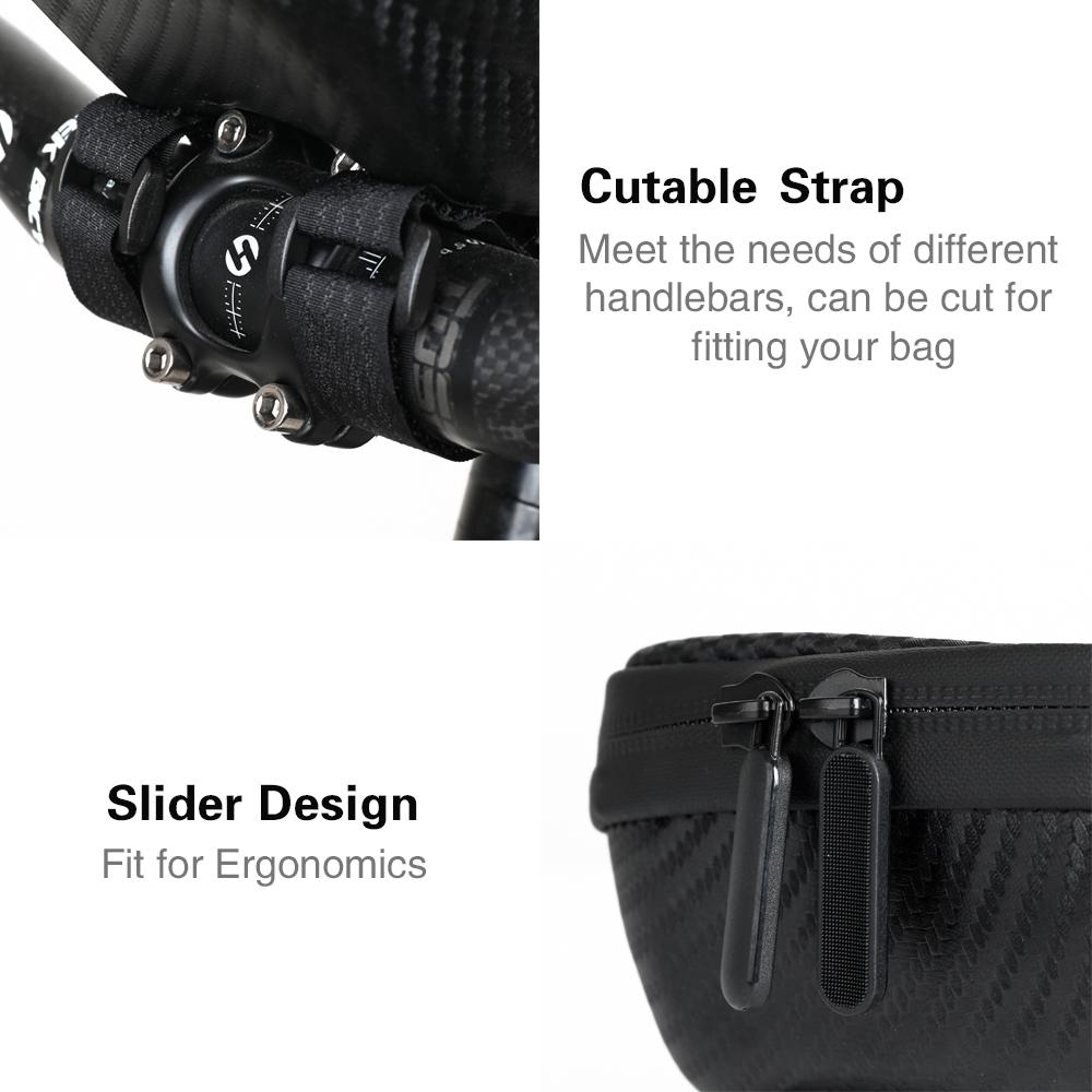 Bike Handlebar Bag with Touch Screen Phone Holder Hard Shell Front Storage Pouch – view 6