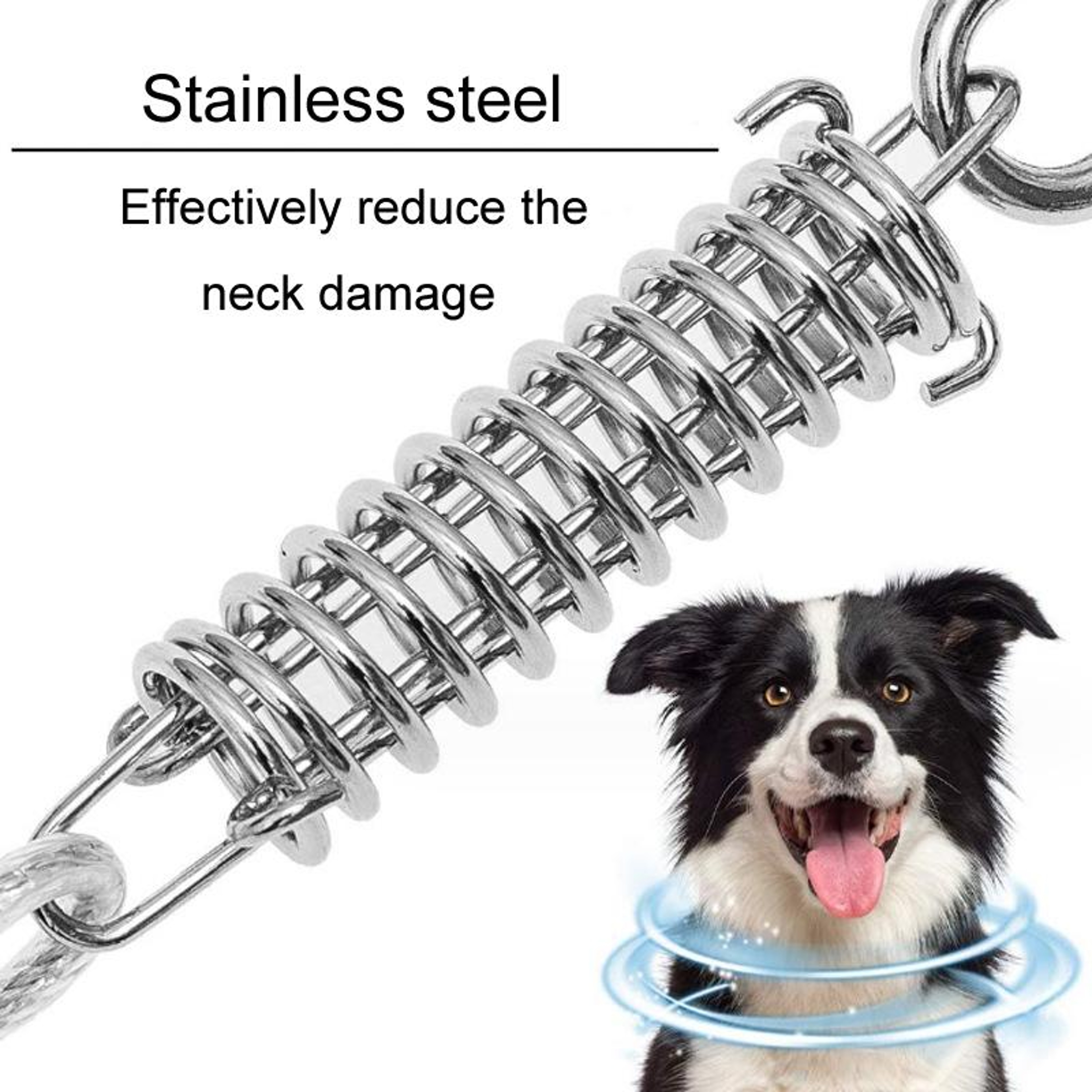 Pet Leash Shock Absorbing Spring Chrome Plated Dog Leash Accessory – view 4