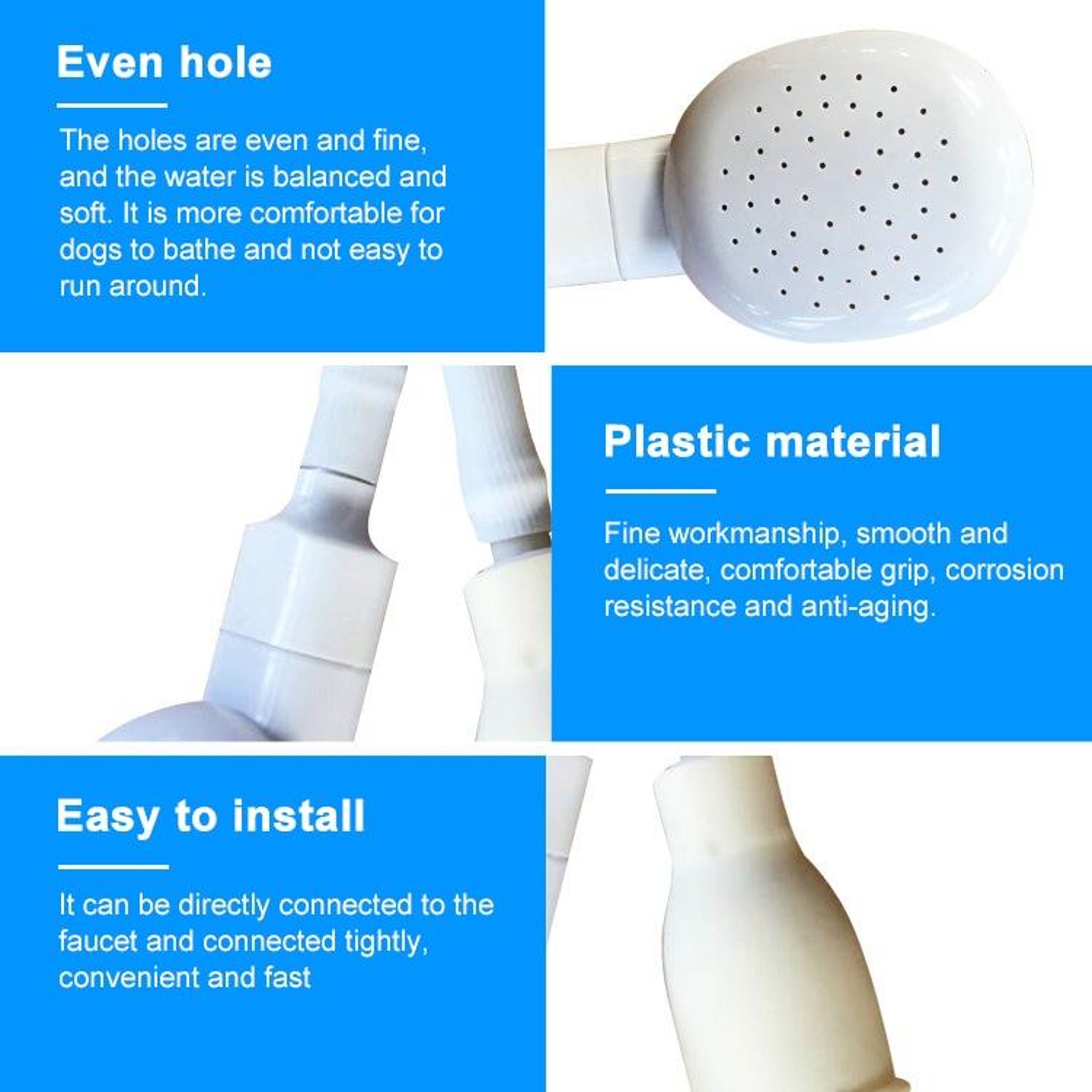 High Pressure Handheld Shower Head Water Saving Round Bathroom Shower Head 4