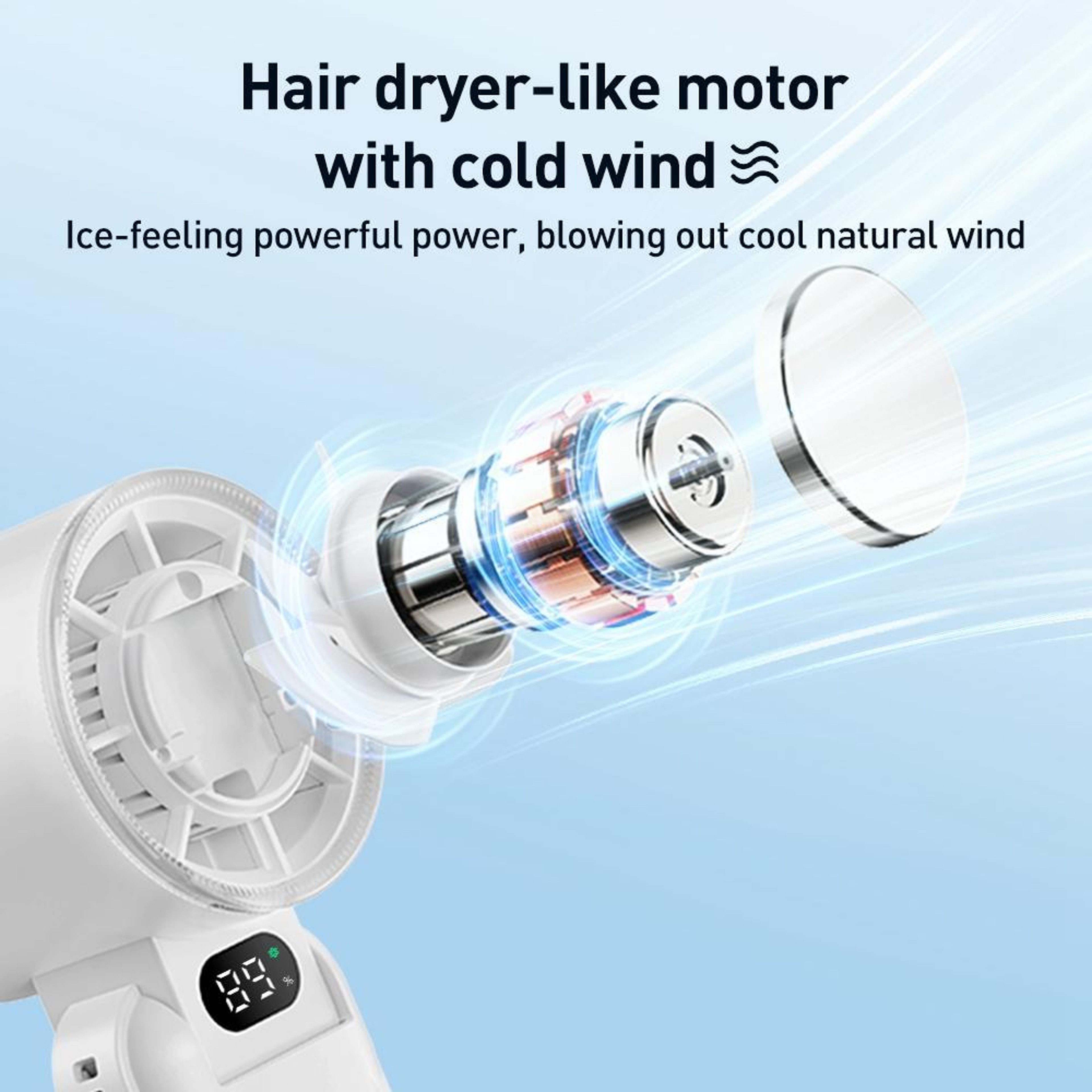 Portable Handheld Fan Foldable Rechargeable Fan with Ice Cooling Airflow – view 6