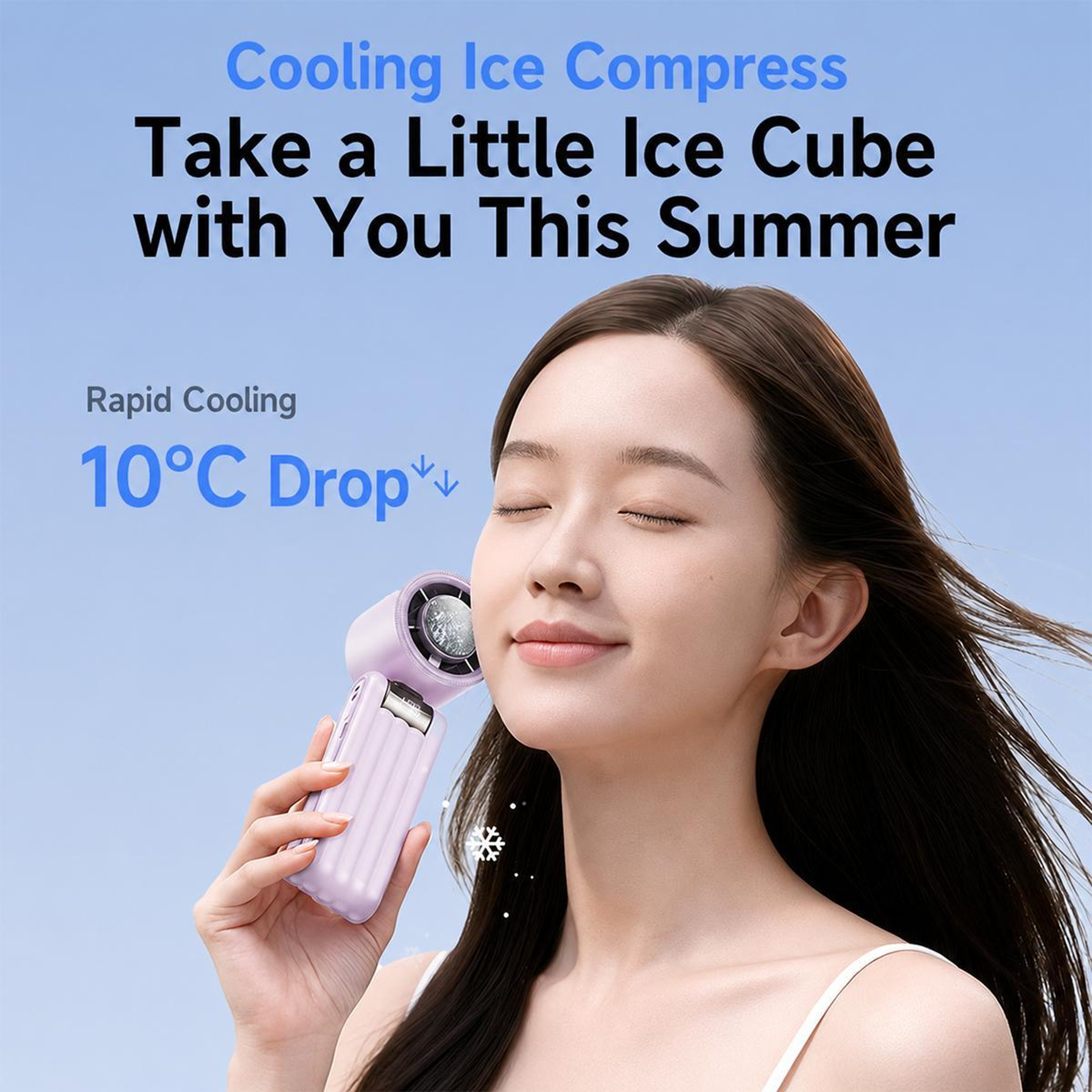 Portable Handheld Fan Rechargeable Folding Personal Fan with Digital Display – view 9