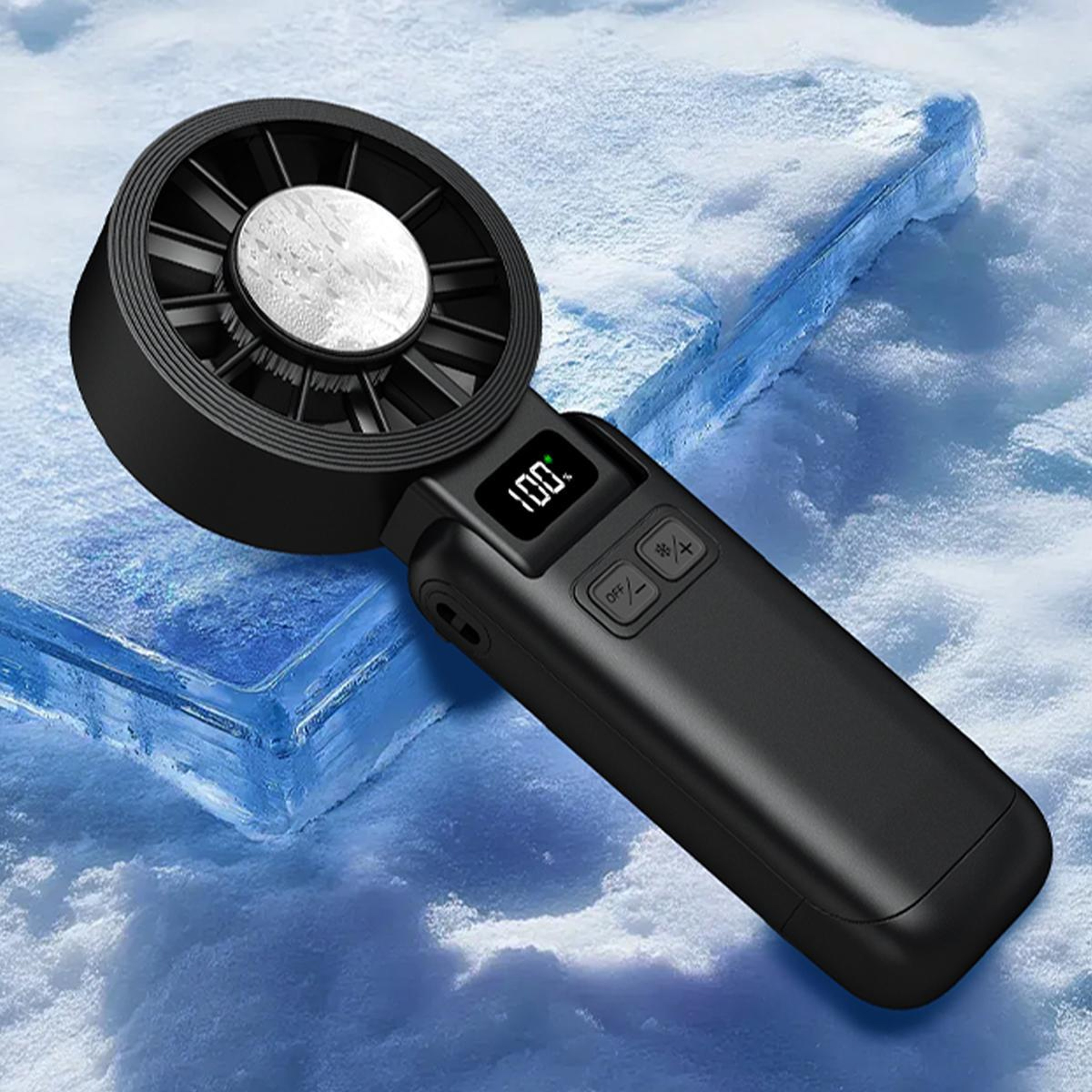Portable Ice Cooling Handheld Fan With Foldable Design Rechargeable Portable Fan And Cold Compress  0
