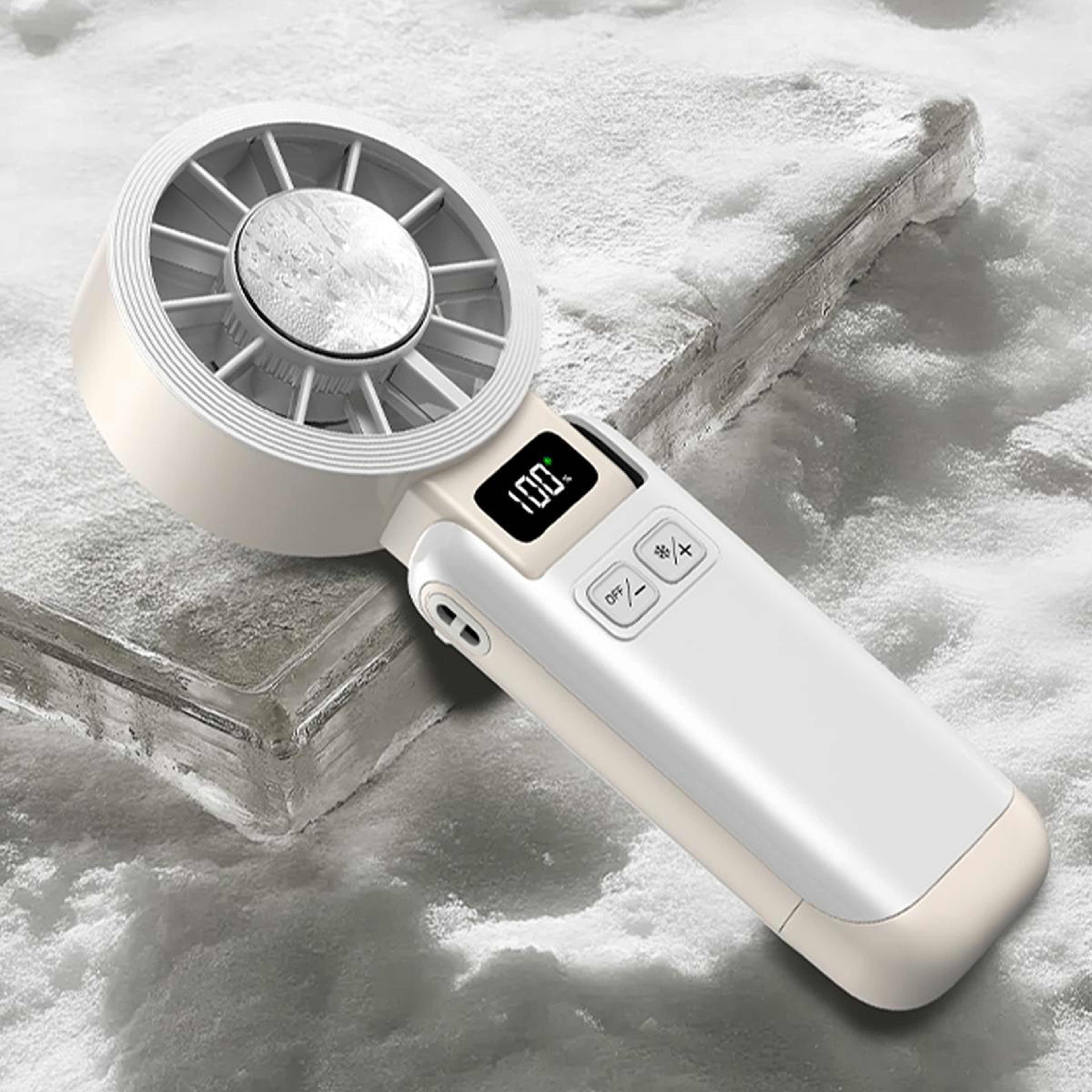 Portable Ice Cooling Handheld Fan With Foldable Design Rechargeable Portable Fan And Cold Compress  8