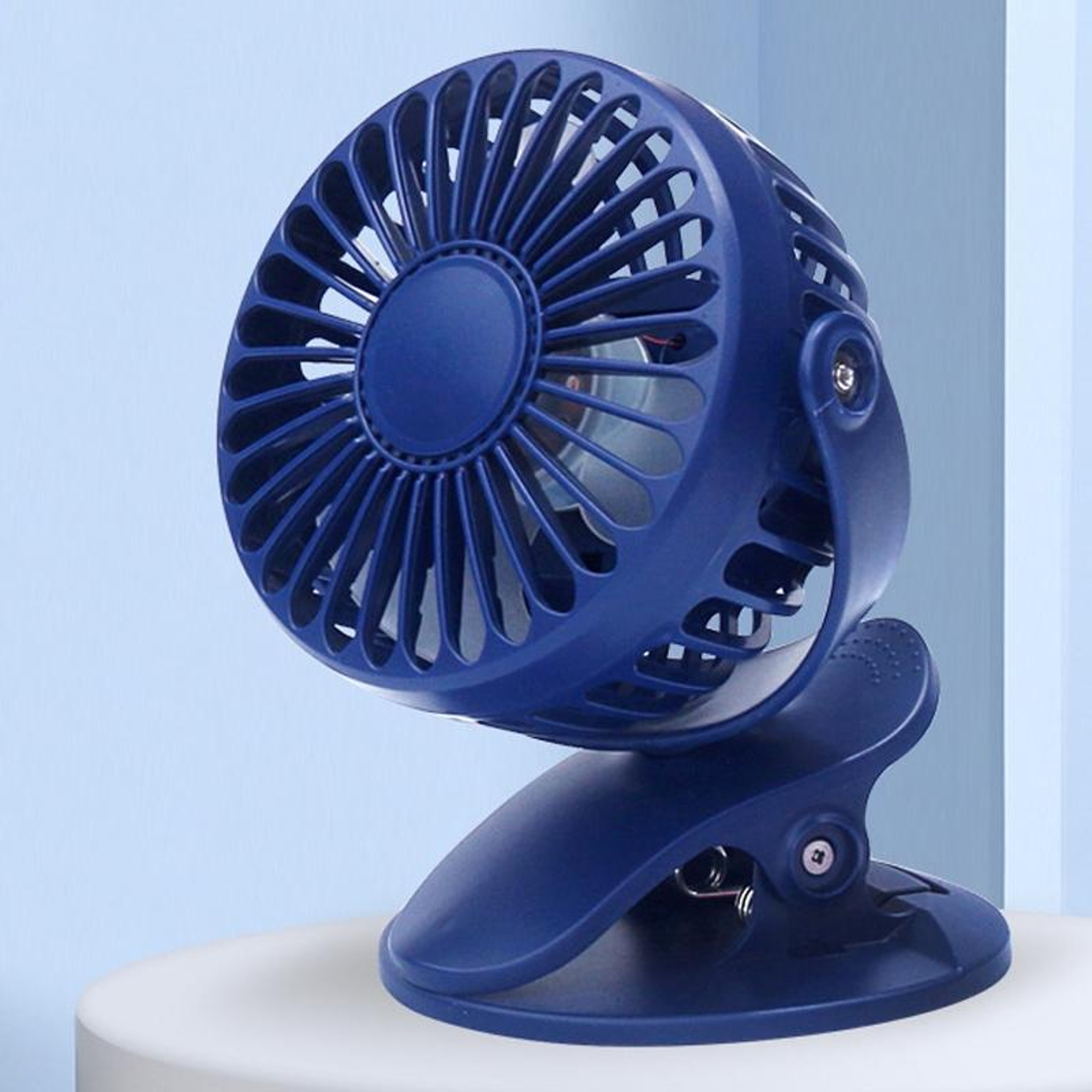 Portable USB Mini Clip Fan Rotating Personal Desktop Fan with speeds – view 1