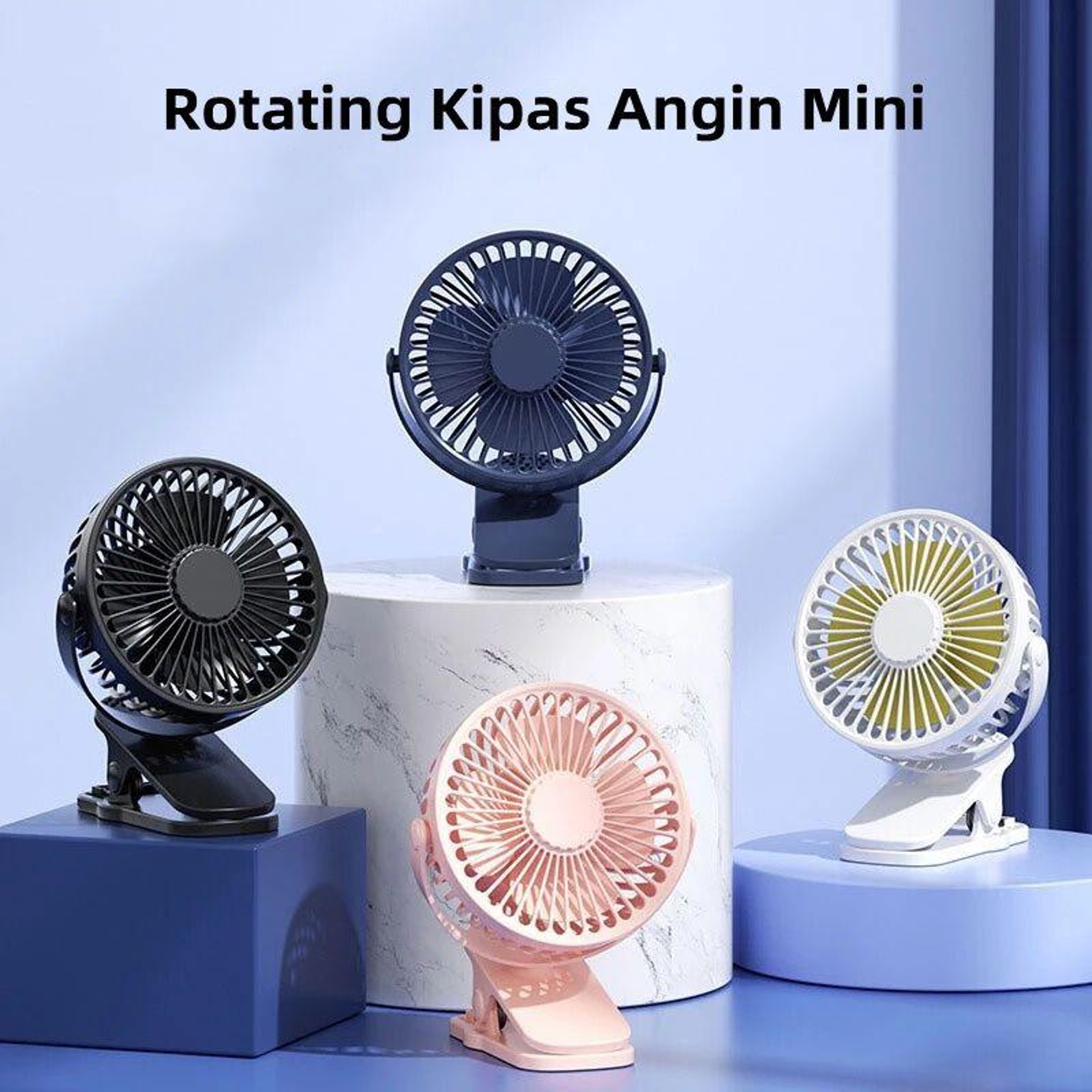 Portable USB Mini Clip Fan Rotating Personal Desktop Fan with speeds – view 8