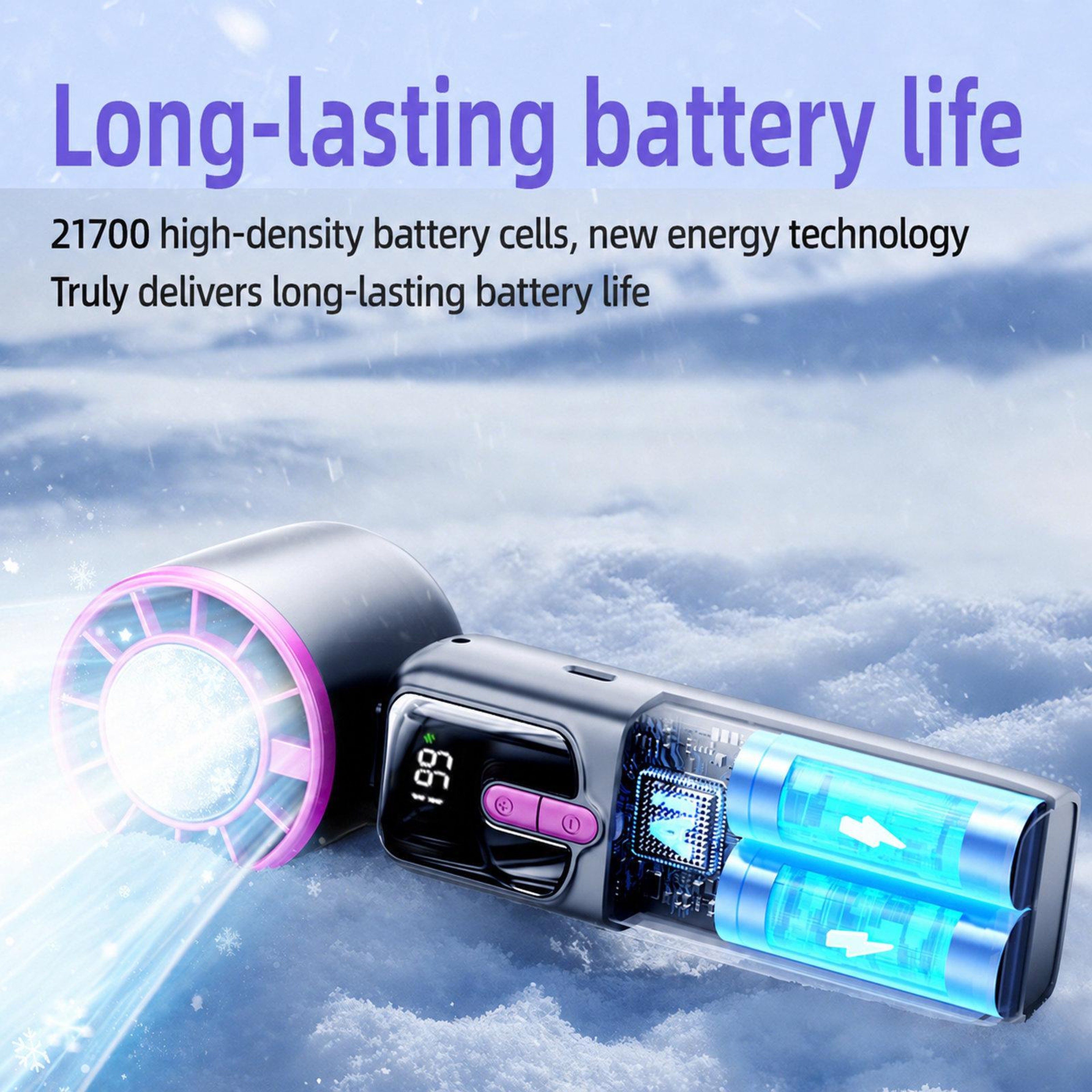 Portable Handheld Fan With Ice Cooling Digital Display  Speed Rechargeable Airflow 2