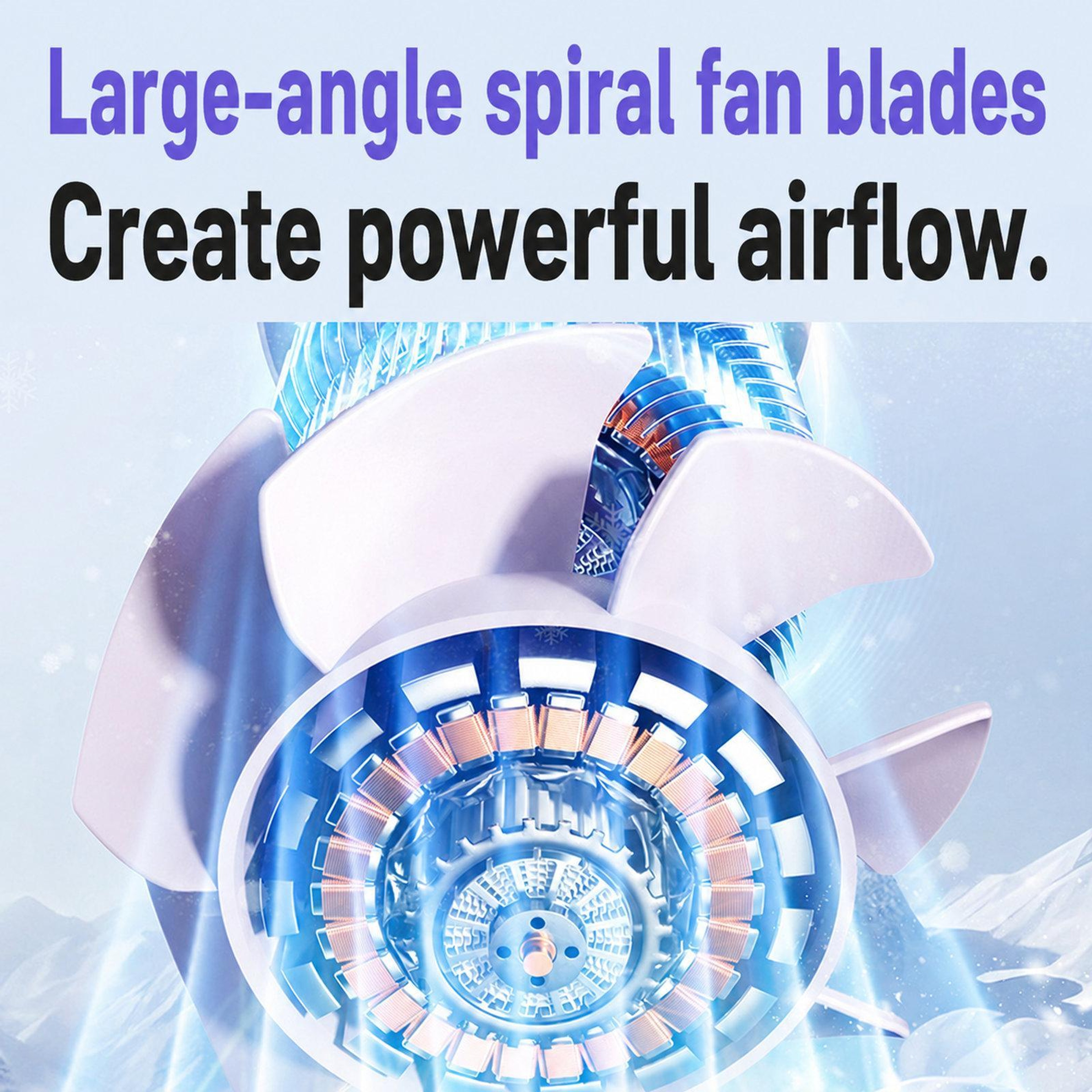 Portable Handheld Fan With Ice Cooling Digital Display  Speed Rechargeable Airflow 3