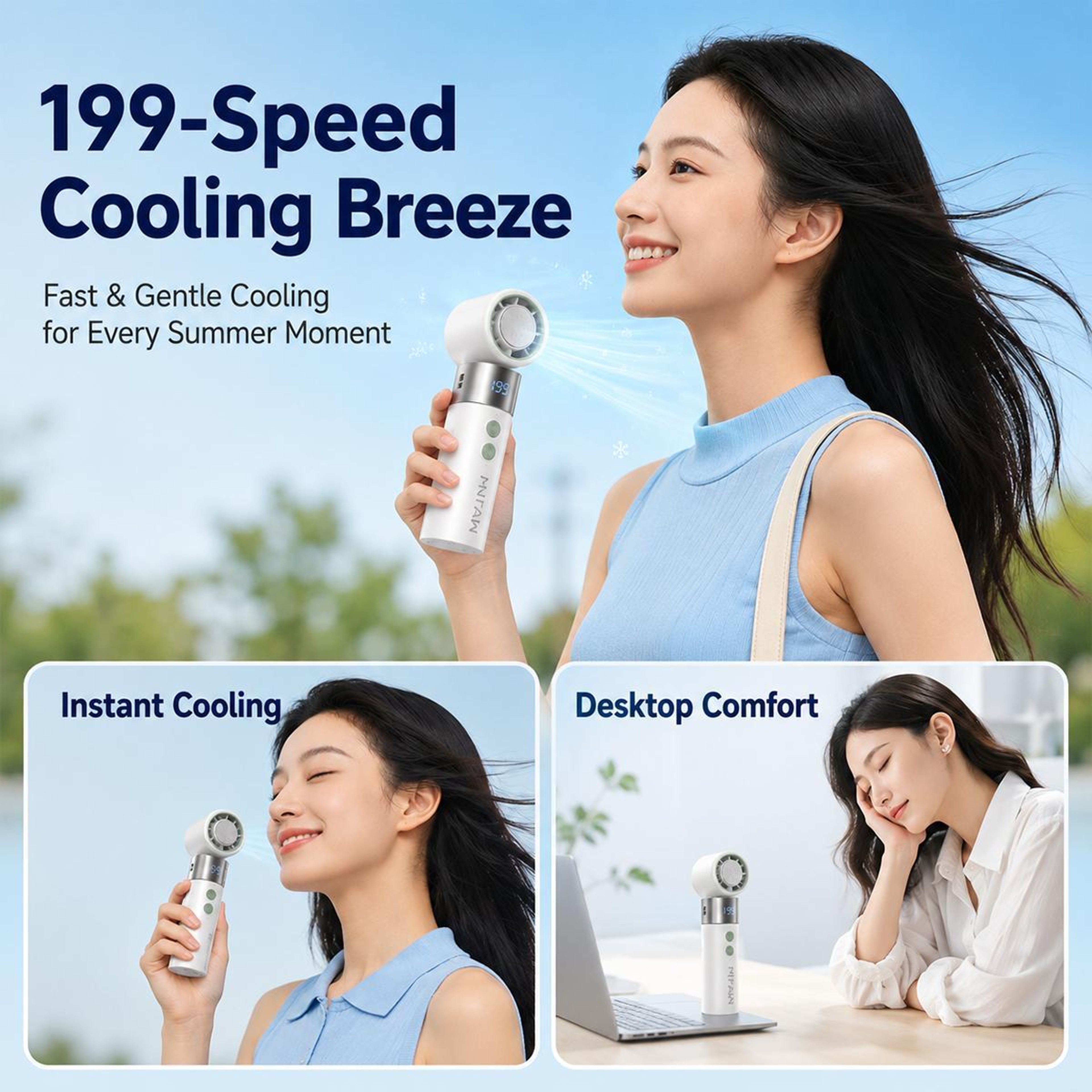 Portable Handheld Fan Foldable Rechargeable Mini Cooling Fan with Speed Adjustable Airflow – view 9