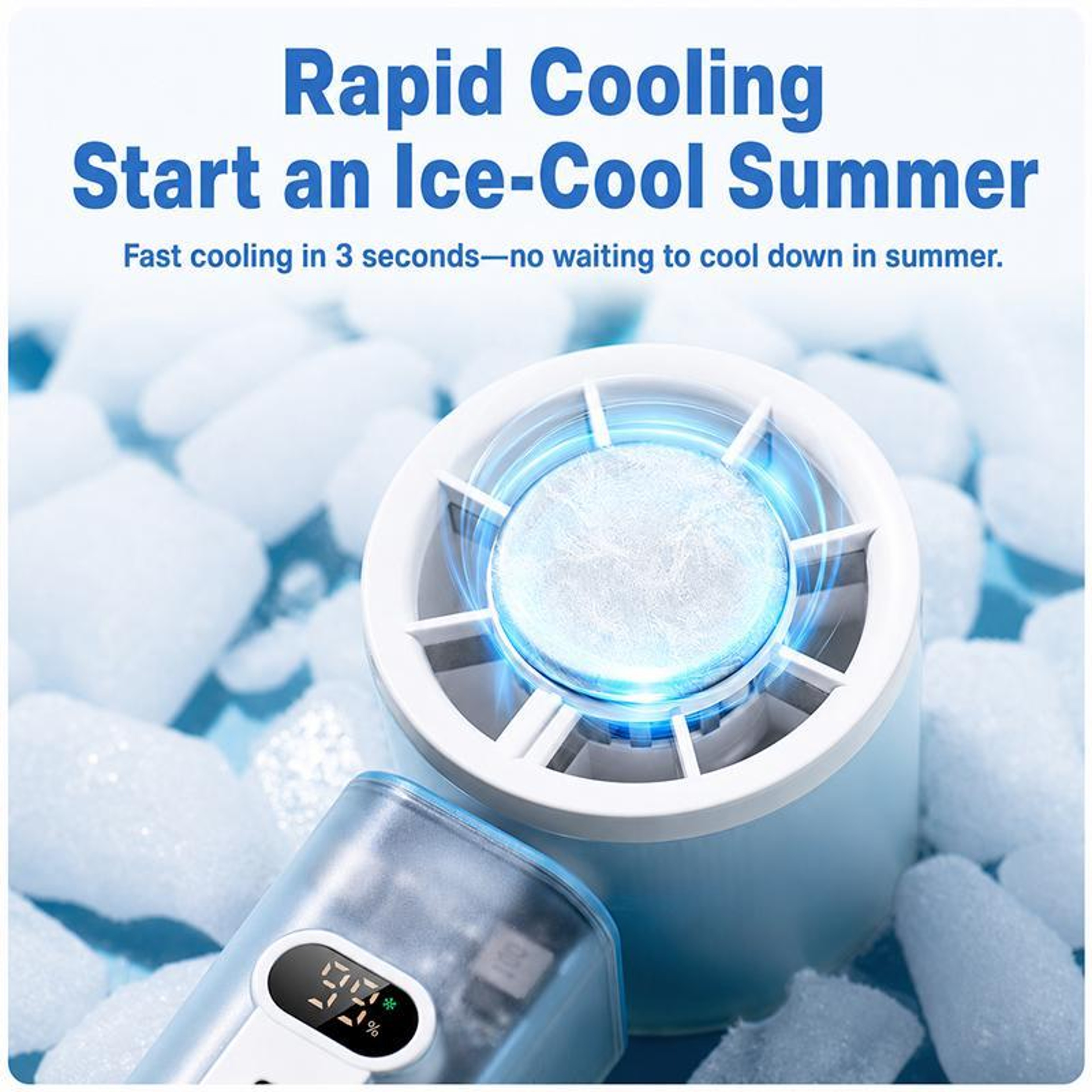 Handheld Cooling Fan with Auto Oscillation, LED Display & Rechargeable Portable Cooling – view 4