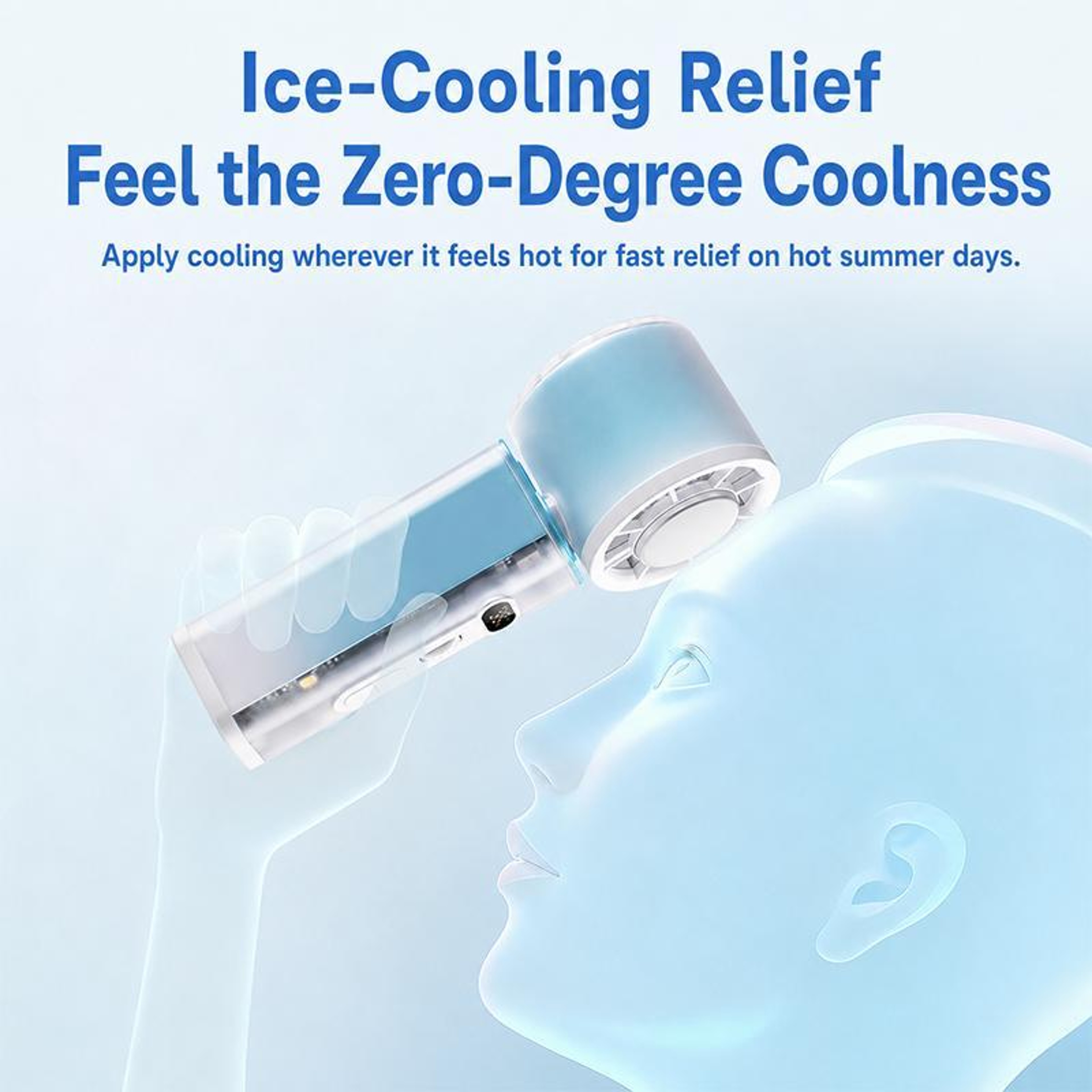 Handheld Cooling Fan with Auto Oscillation, LED Display & Rechargeable Portable Cooling – view 5