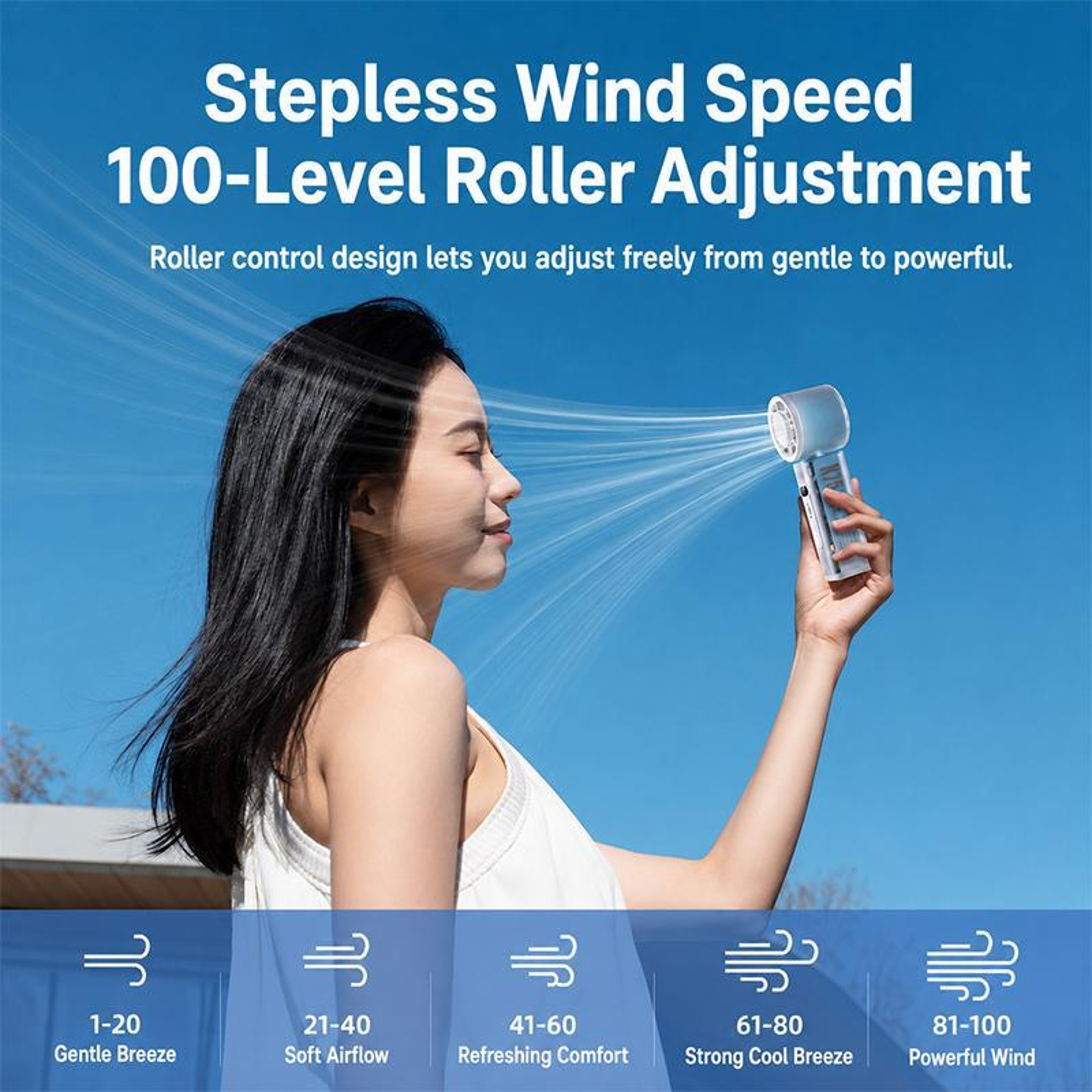 Handheld Cooling Fan with Auto Oscillation, LED Display & Rechargeable Portable Cooling – view 9