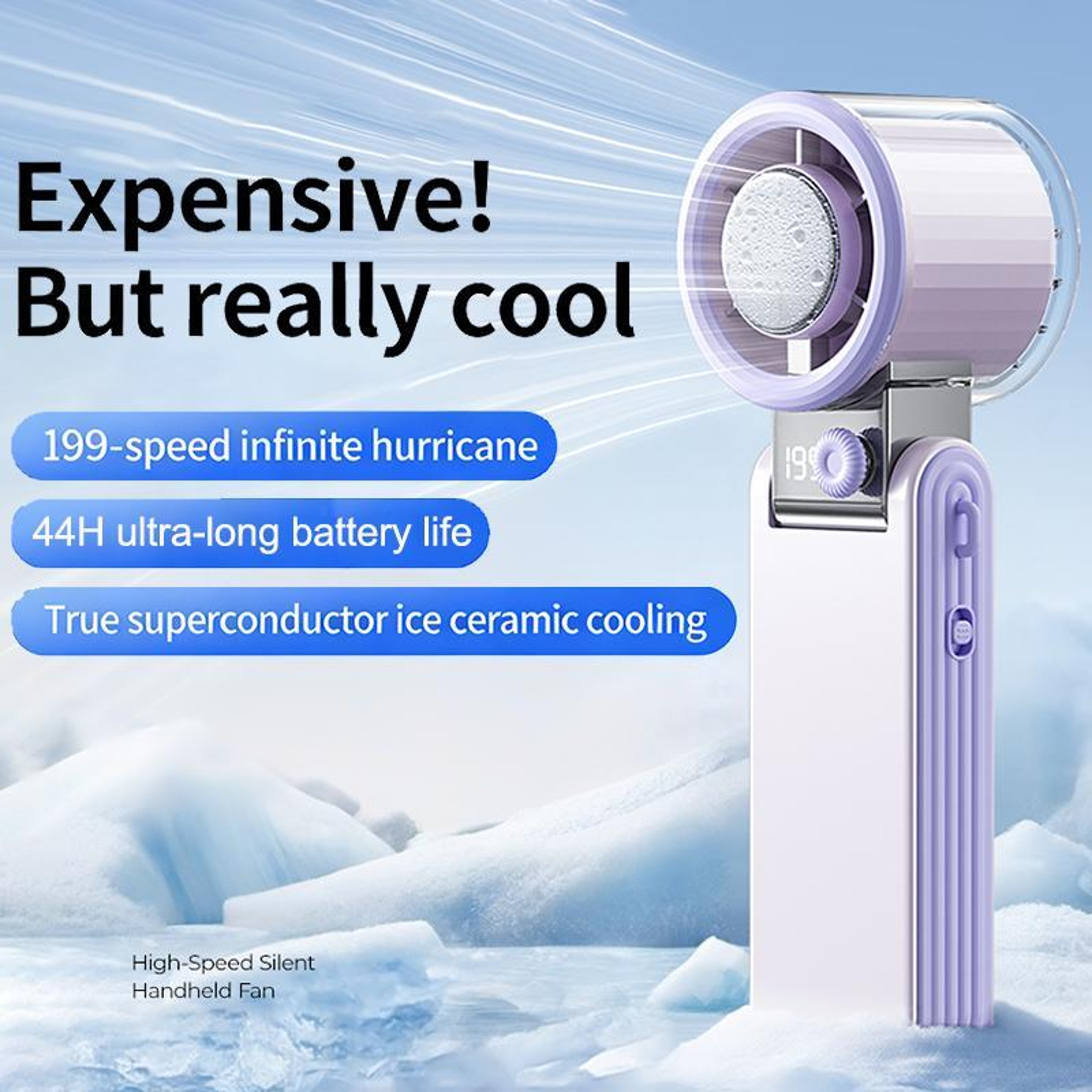 Portable Handheld Fan With Digital Display Foldable Mini Cooling Fan For Travel  Everyday Use 1