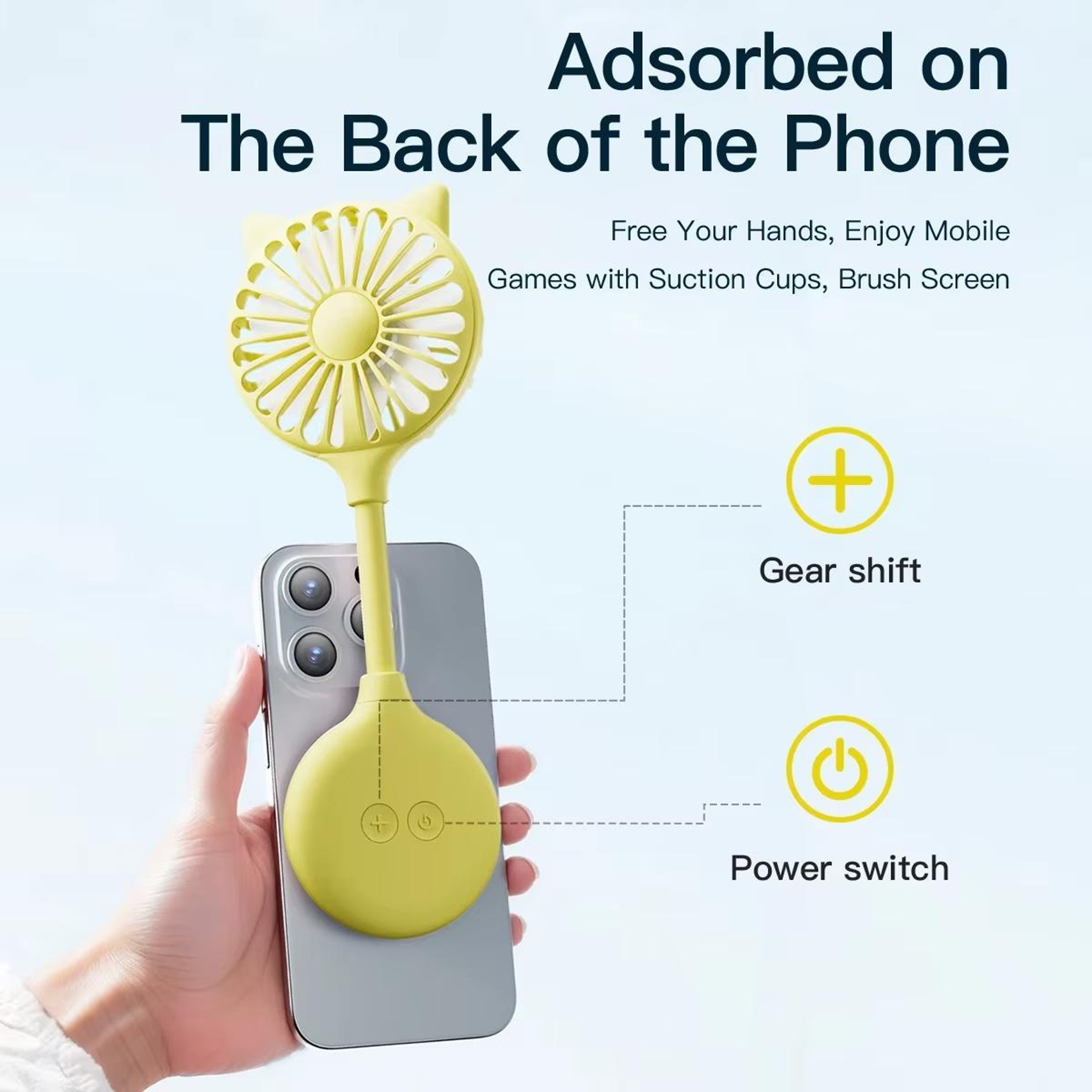 Portable Desk Fan USB Rechargeable Mini Cooling Fan With Suction Cup And Foldable Design 3