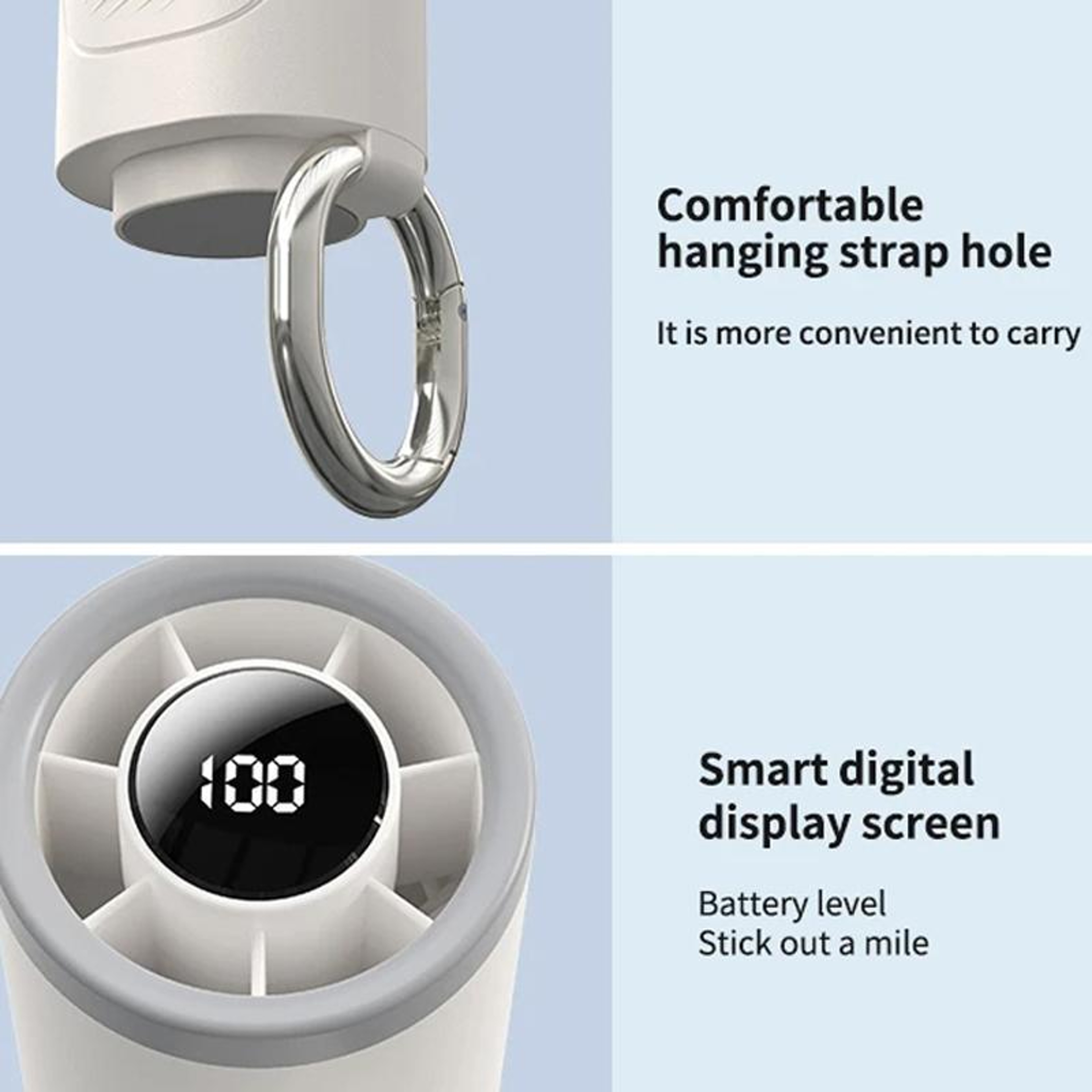 Portable Handheld Fan with Digital Display and Speed Turbo Cooling – view 14