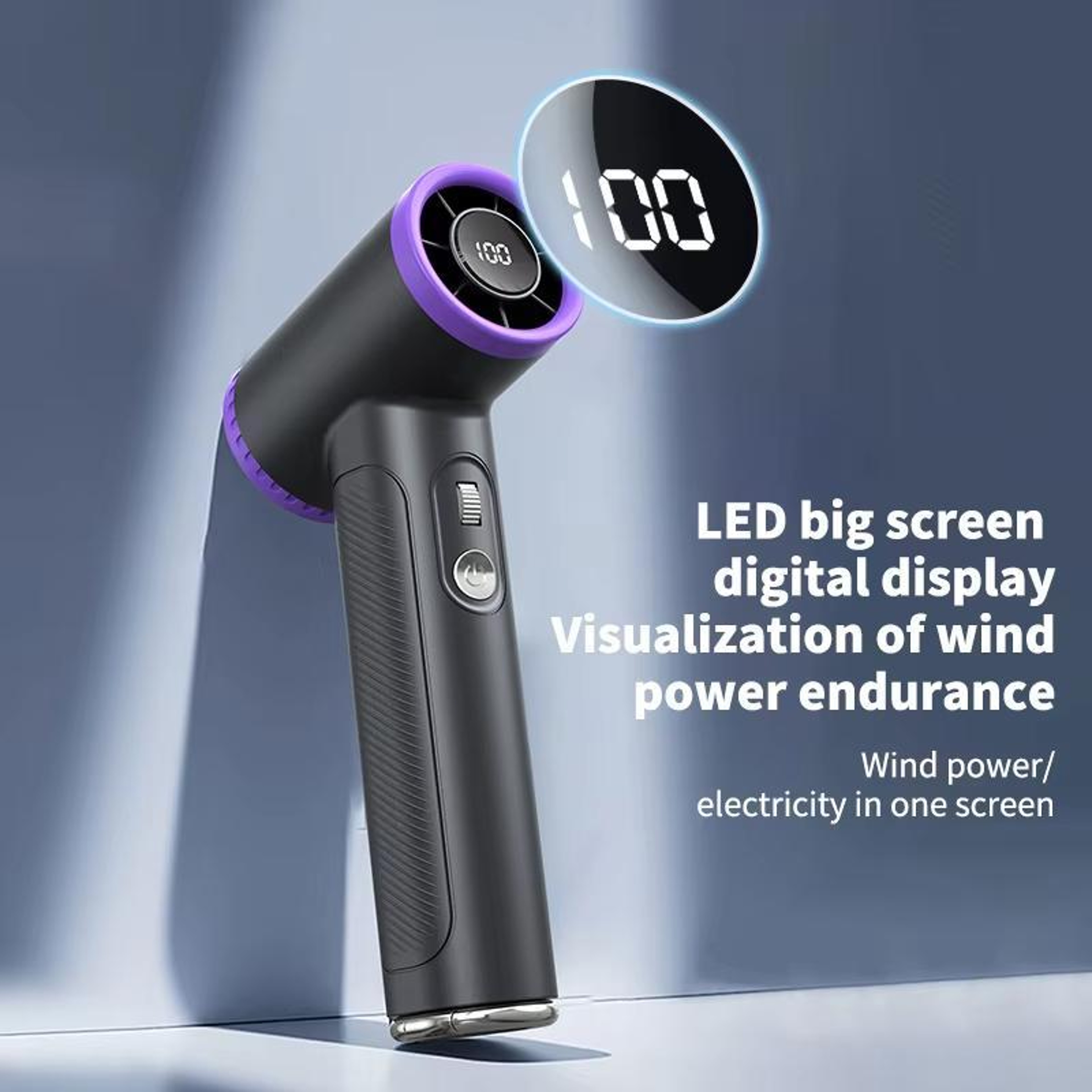 Portable Handheld Fan with Digital Display and Speed Turbo Cooling – view 8