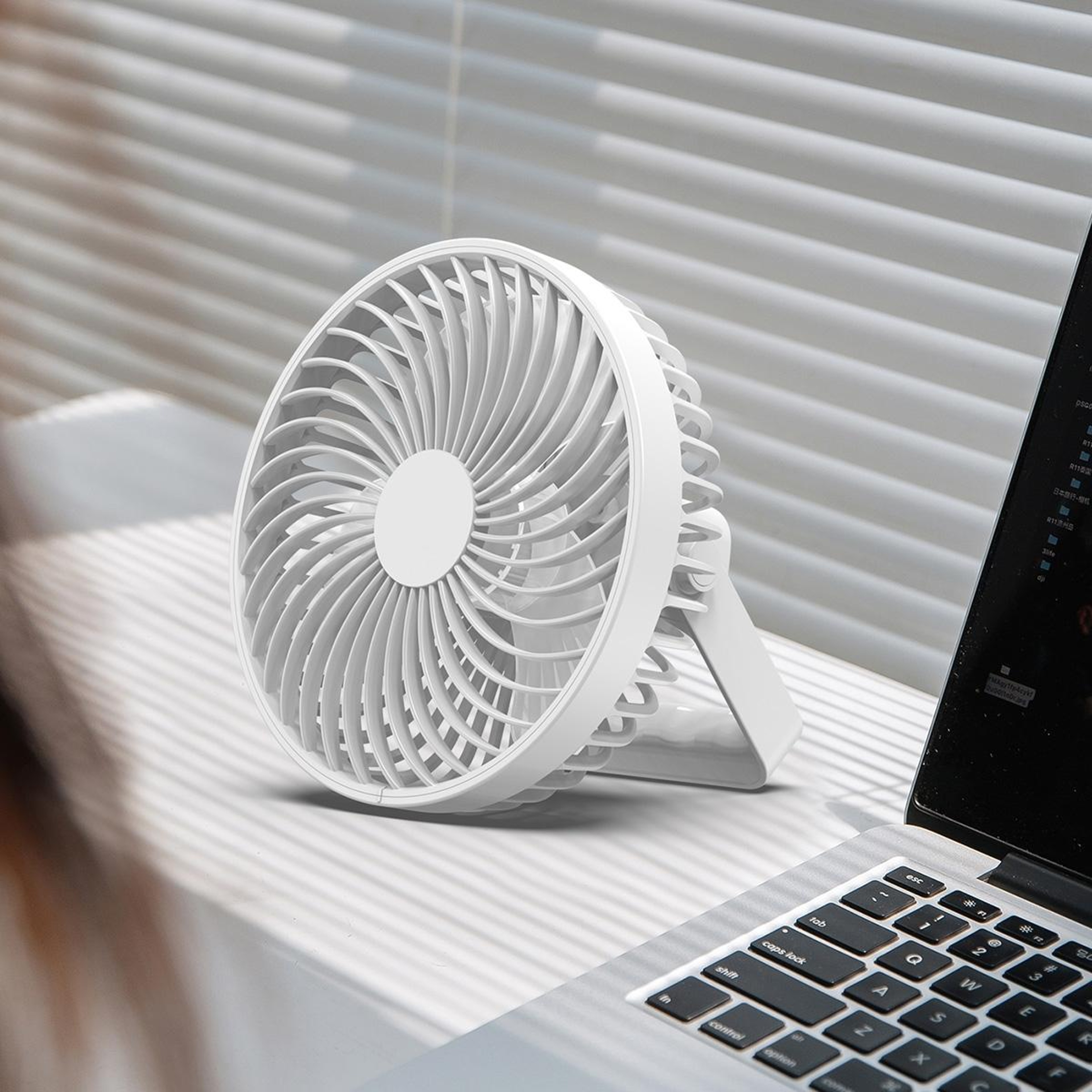 Rechargeable Camping Fan with LED Light Portable Tent Fan for Outdoor Travel – view 2