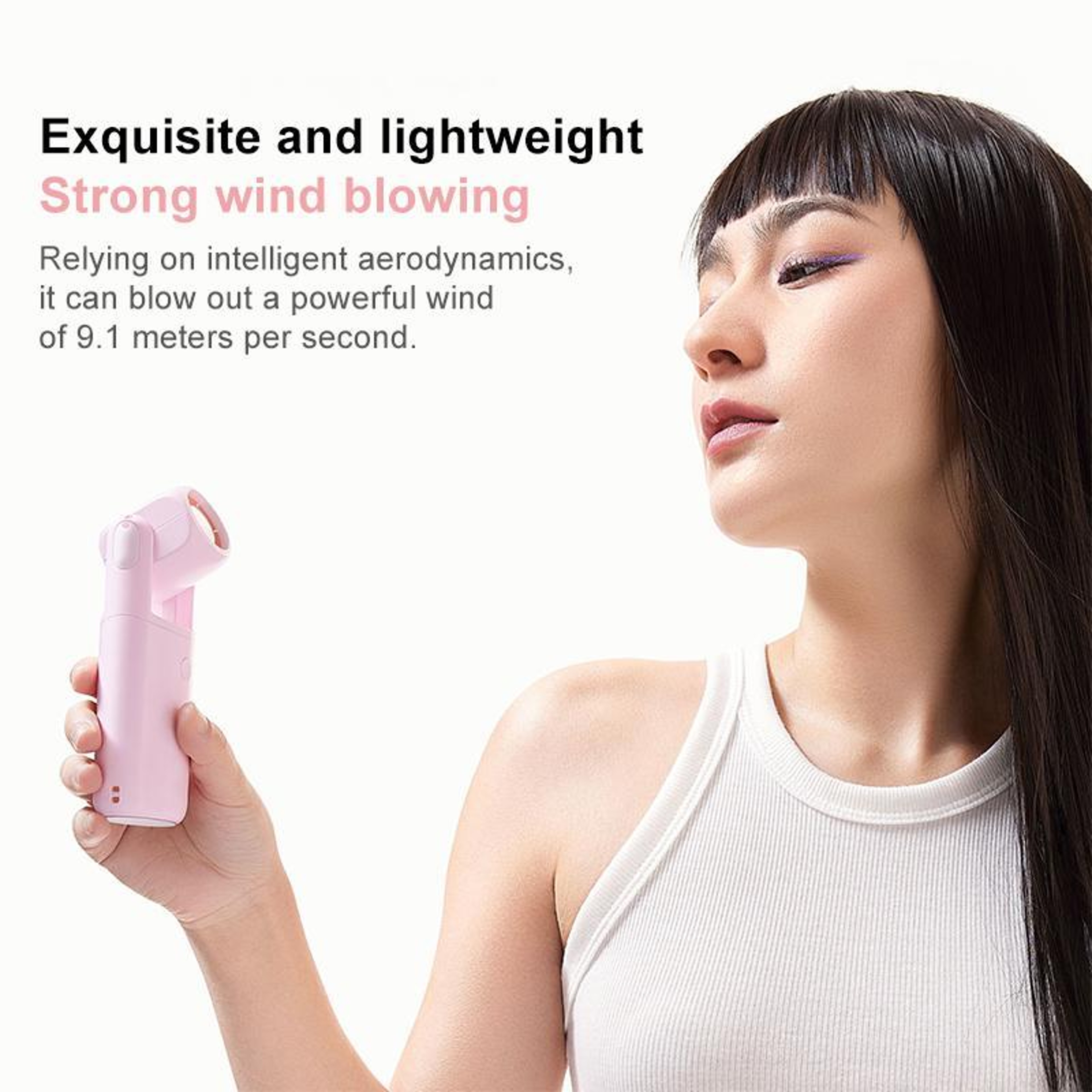 Portable Handheld Fan With Digital Display Foldable Rechargeable Mini Cooling Fan 4