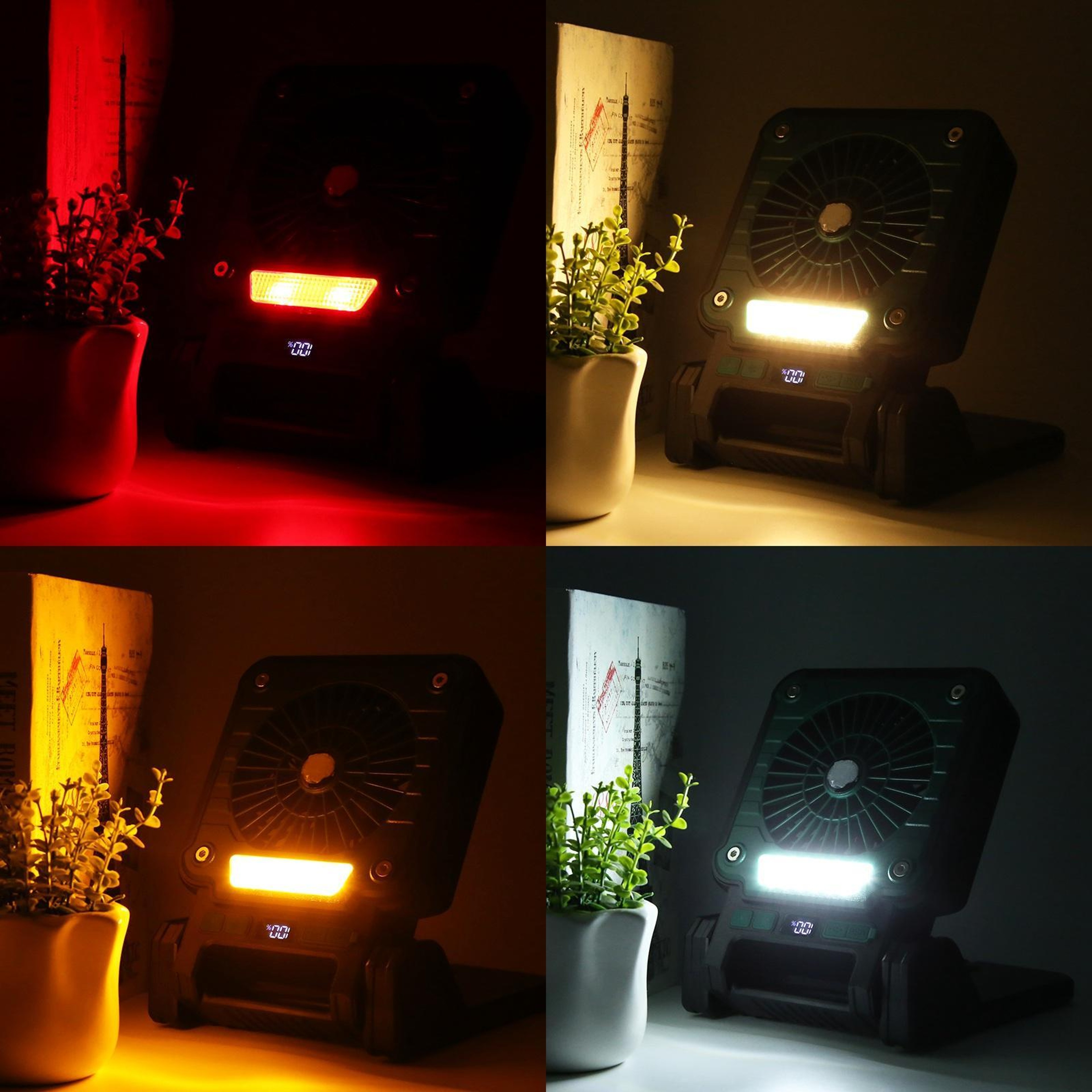 Solar Camping Fan Portable Camping Fan with USB Rechargeable LED Camping Lantern – view 7