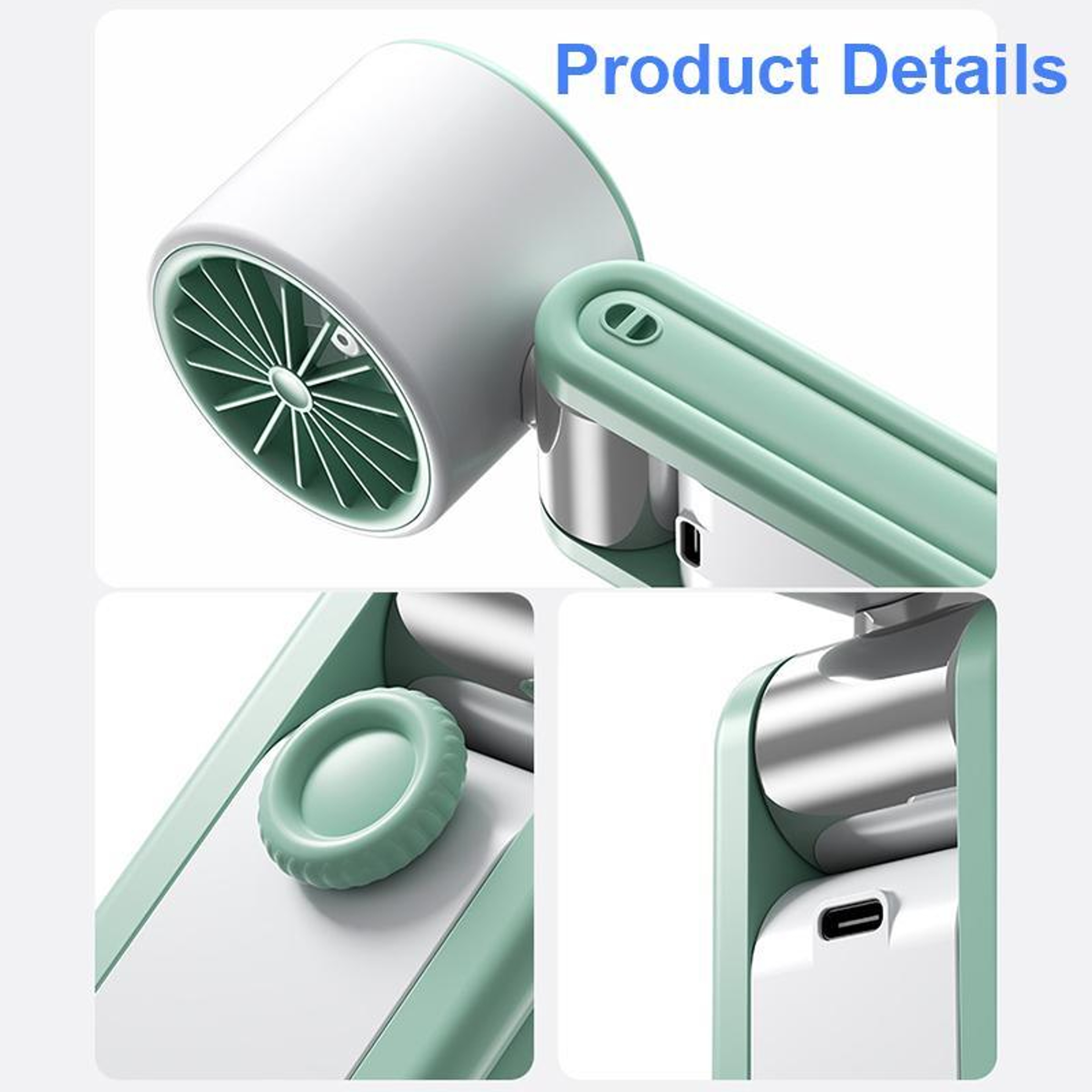 Portable Handheld Fan Digital Display Foldable Mini Cooling Fan Rechargeable Personal Fan – view 3