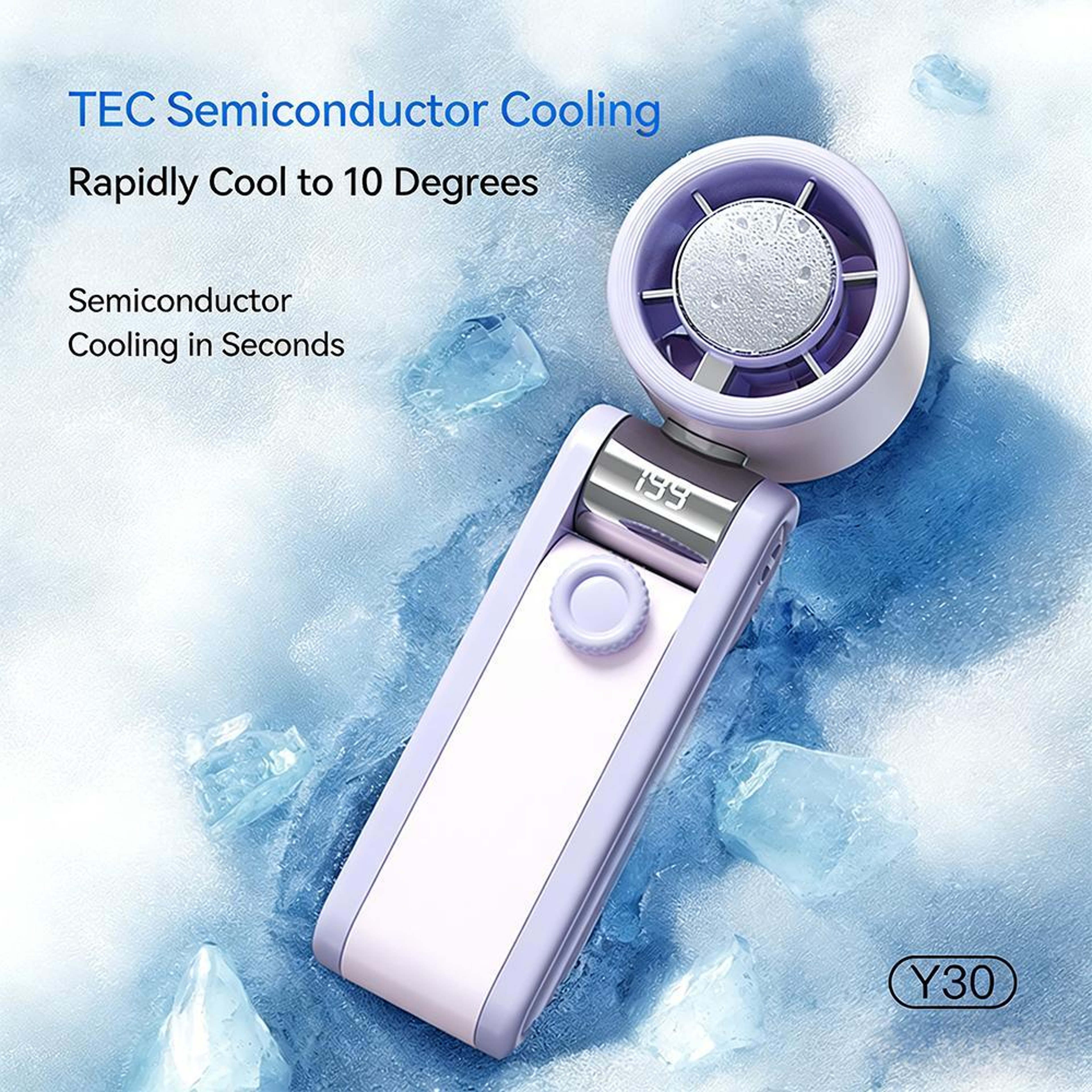 Portable Handheld Fan Digital Display Foldable Mini Cooling Fan Rechargeable Personal Fan – view 10
