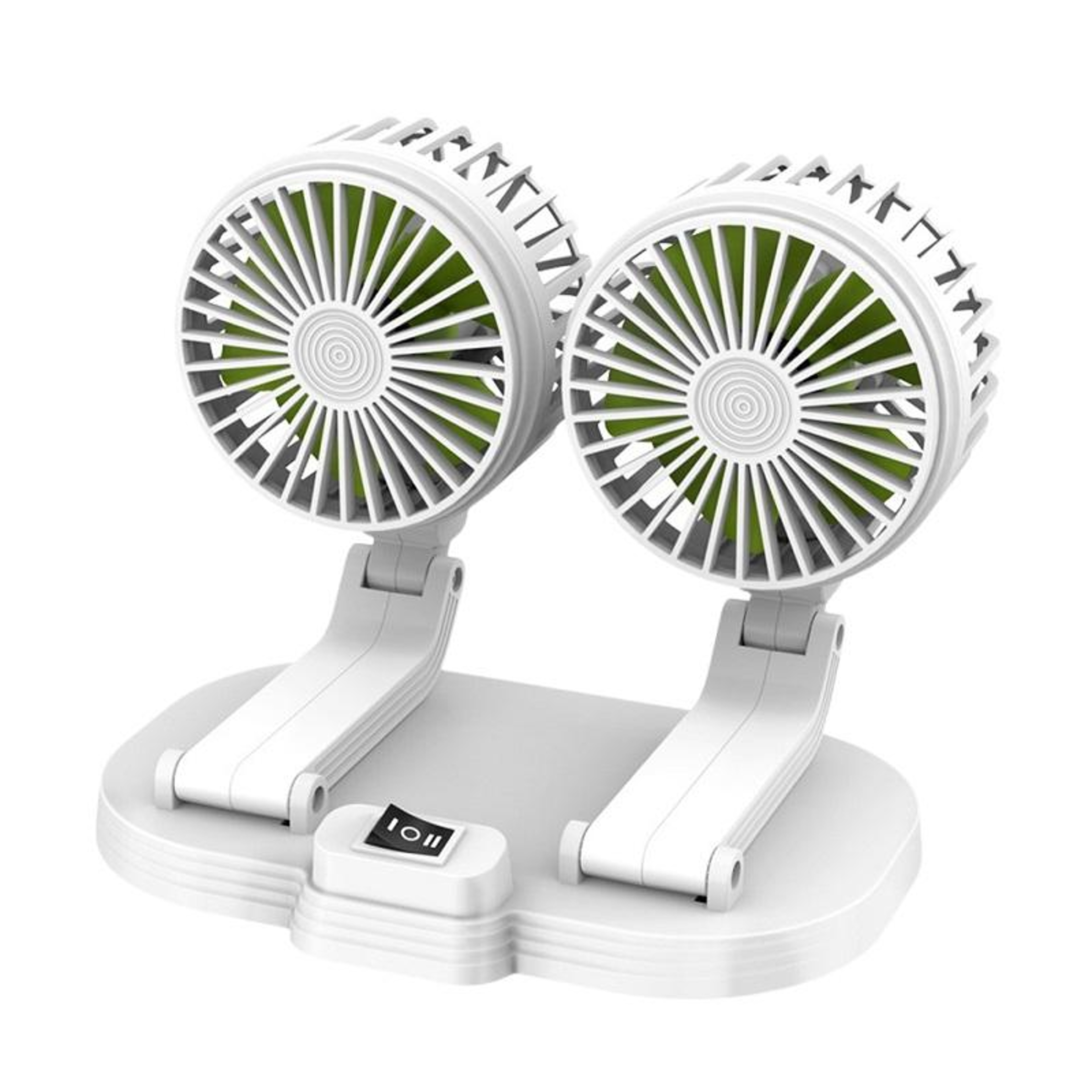 Dual Head USB Car Fan Adjustable Air Circulation Cooling Fan for Car Back Seat – view 1