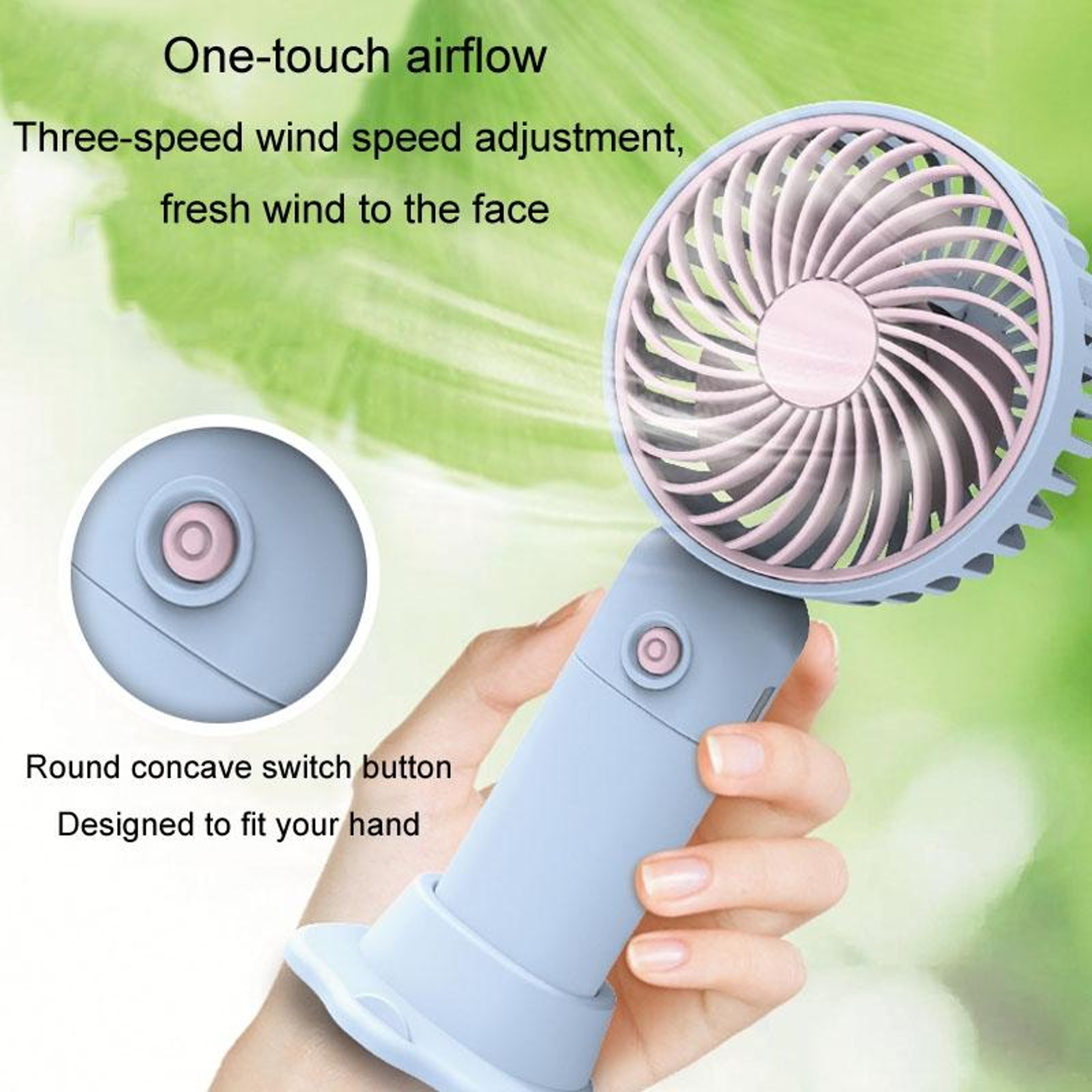 Portable Handheld Fan With Phone Holder USB Rechargeable Desktop Mini Fan Speed Cooling 4