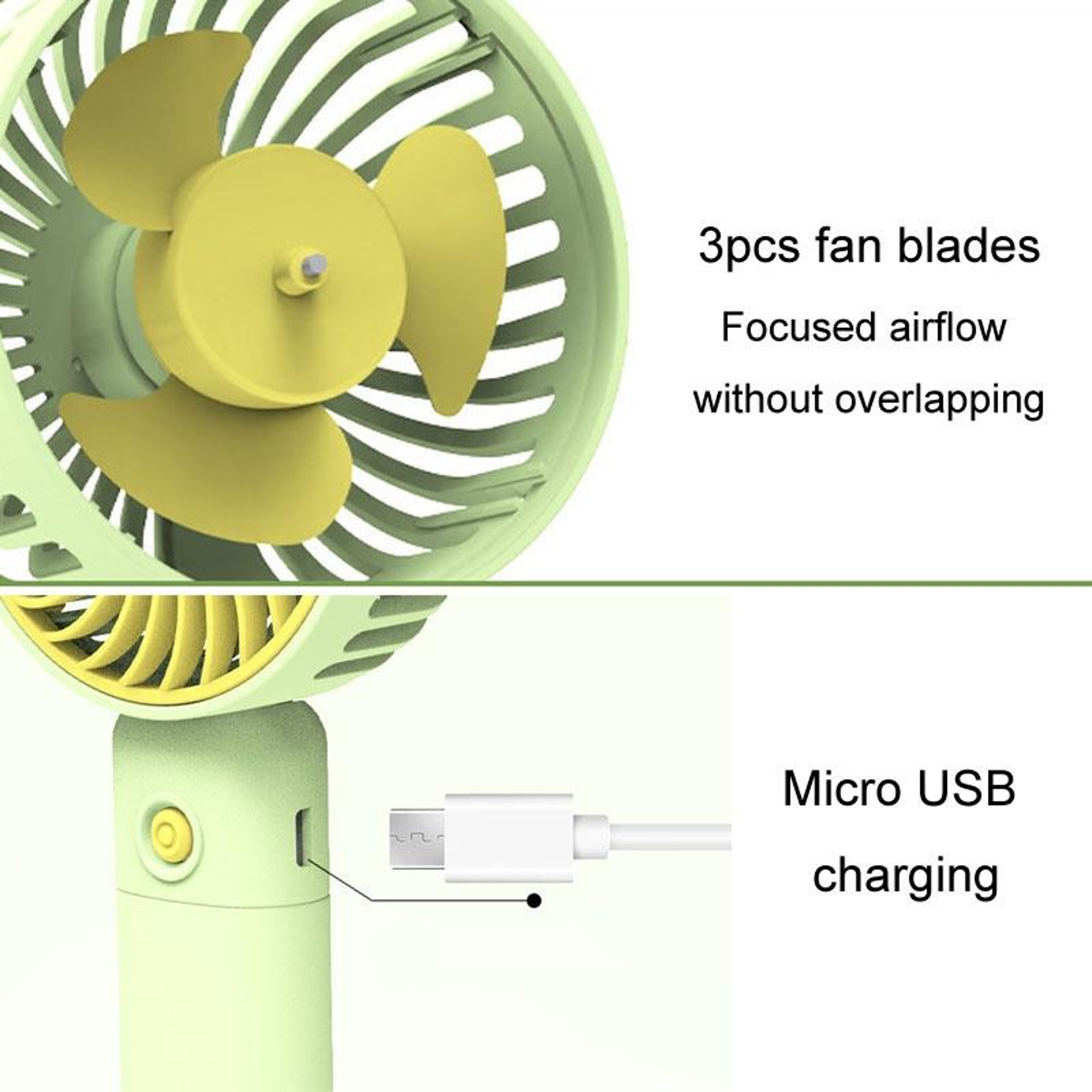 Portable Handheld Fan With Phone Holder USB Rechargeable Desktop Mini Fan Speed Cooling 7