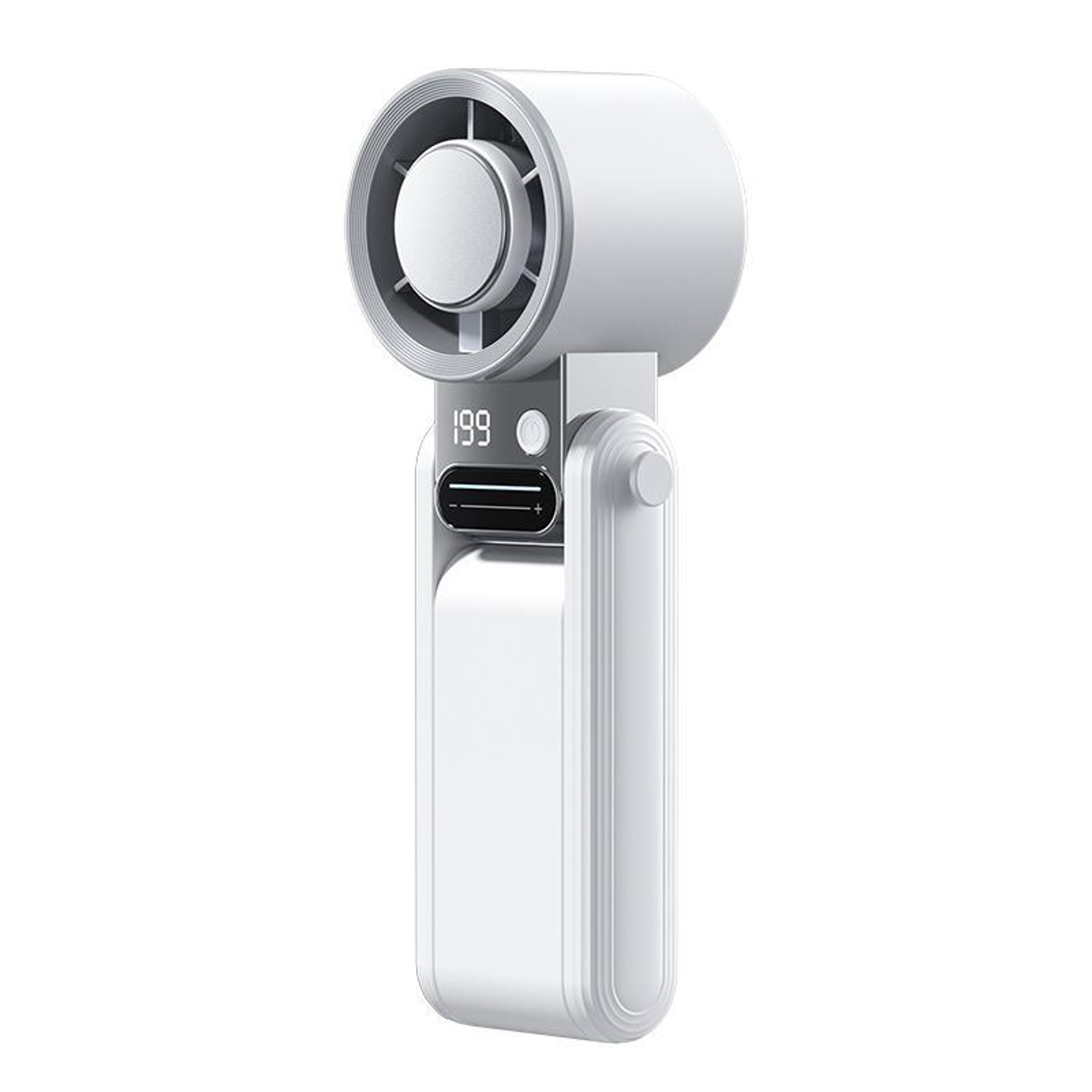 Portable Handheld Fan With Digital Display Tri Fold Neck Fan  Rechargeable Cooling 0
